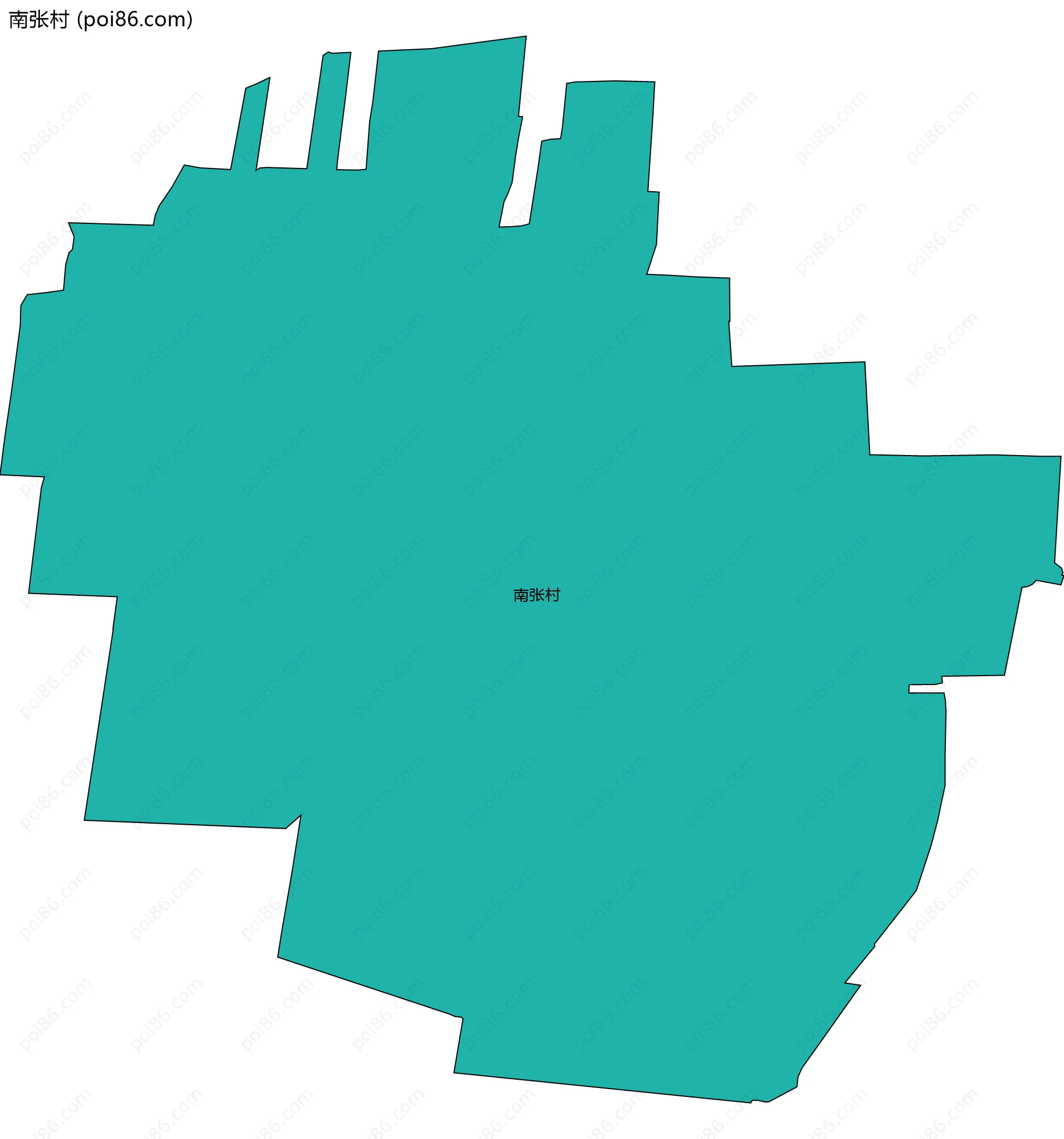 南张村边界地图