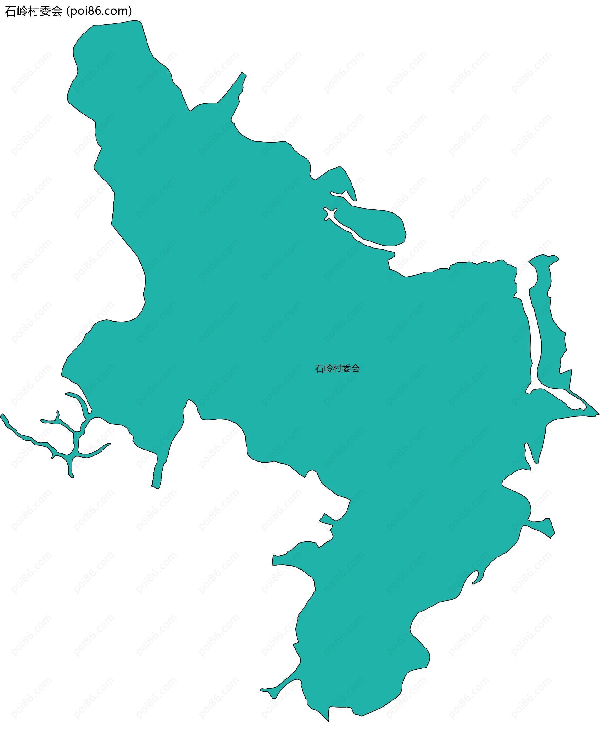 石岭村委会边界地图