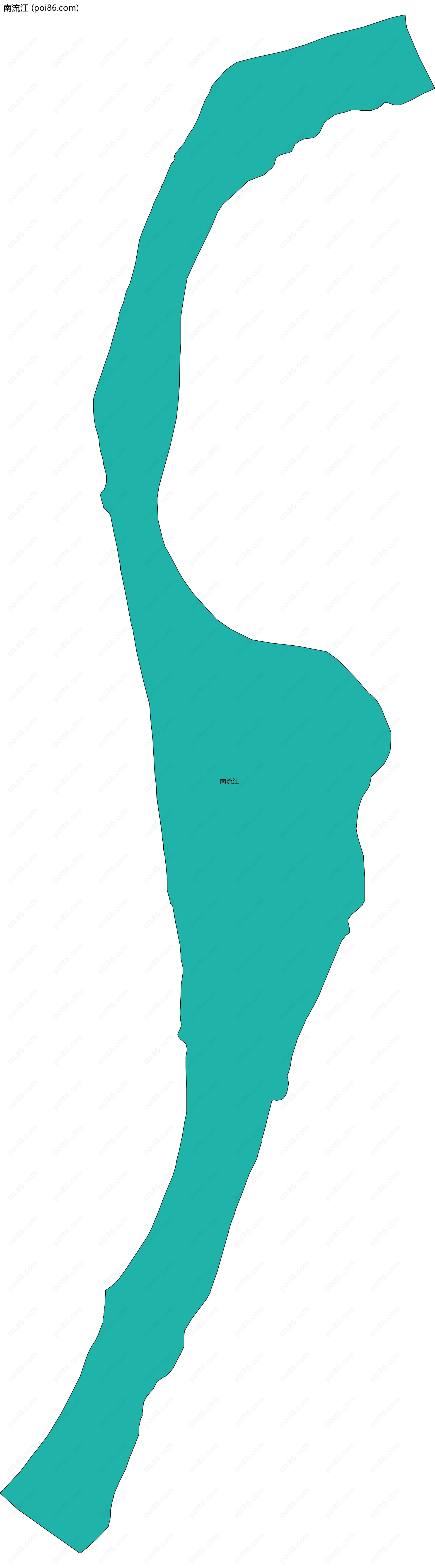 南流江边界地图