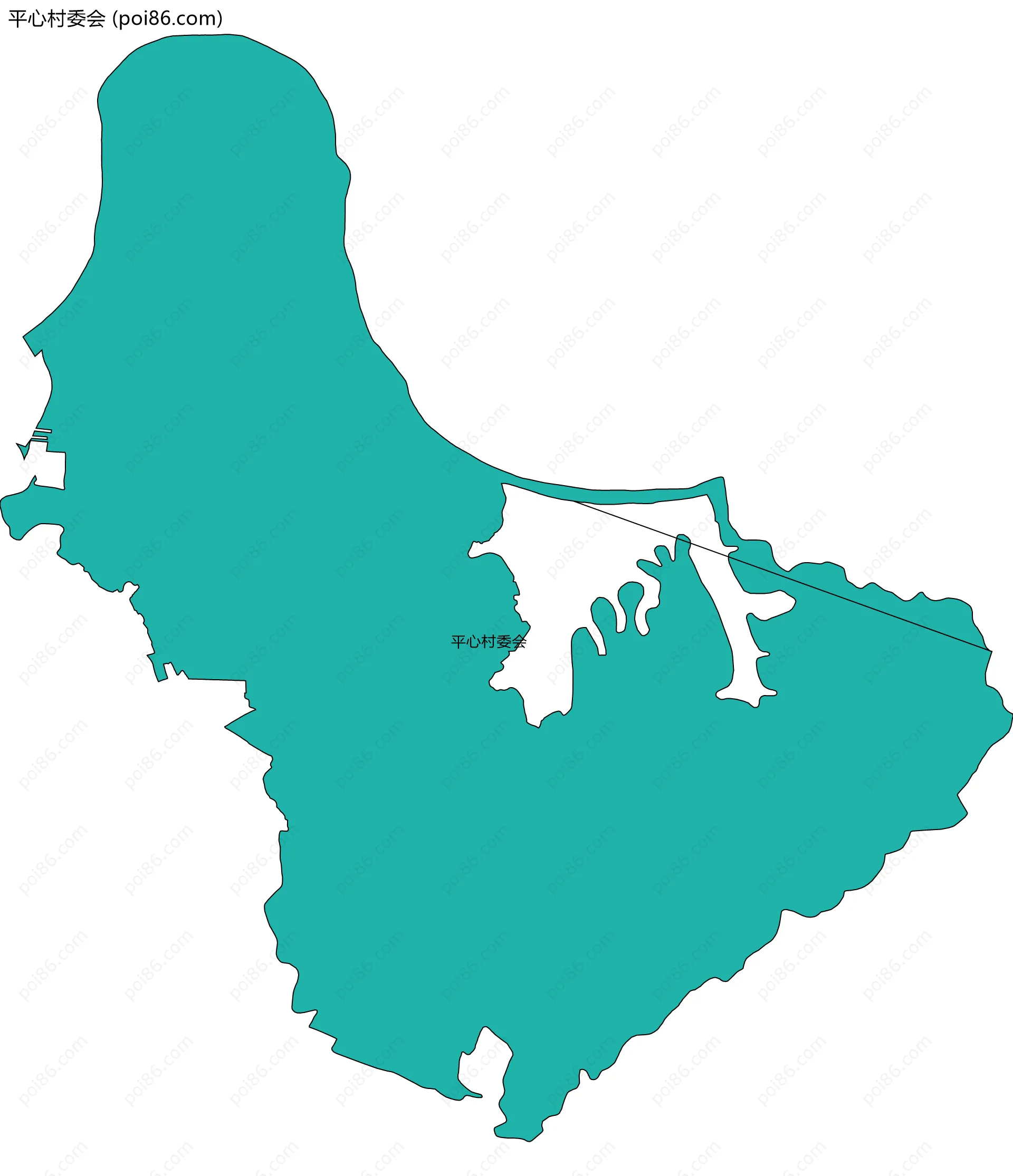 平心村委会边界地图