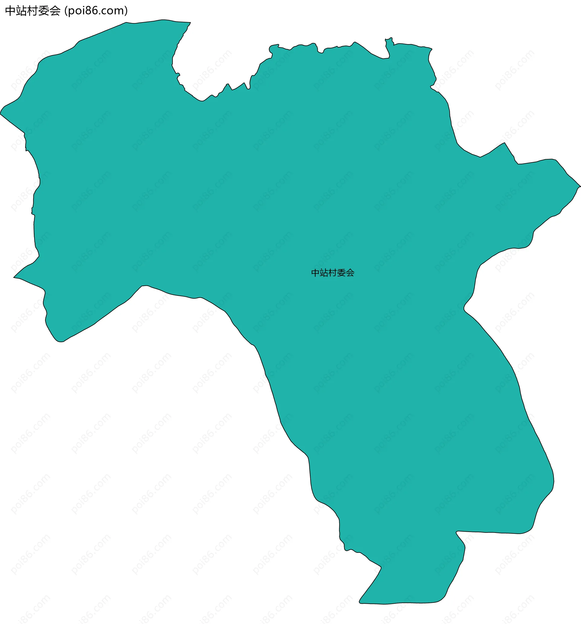 中站村委会边界地图