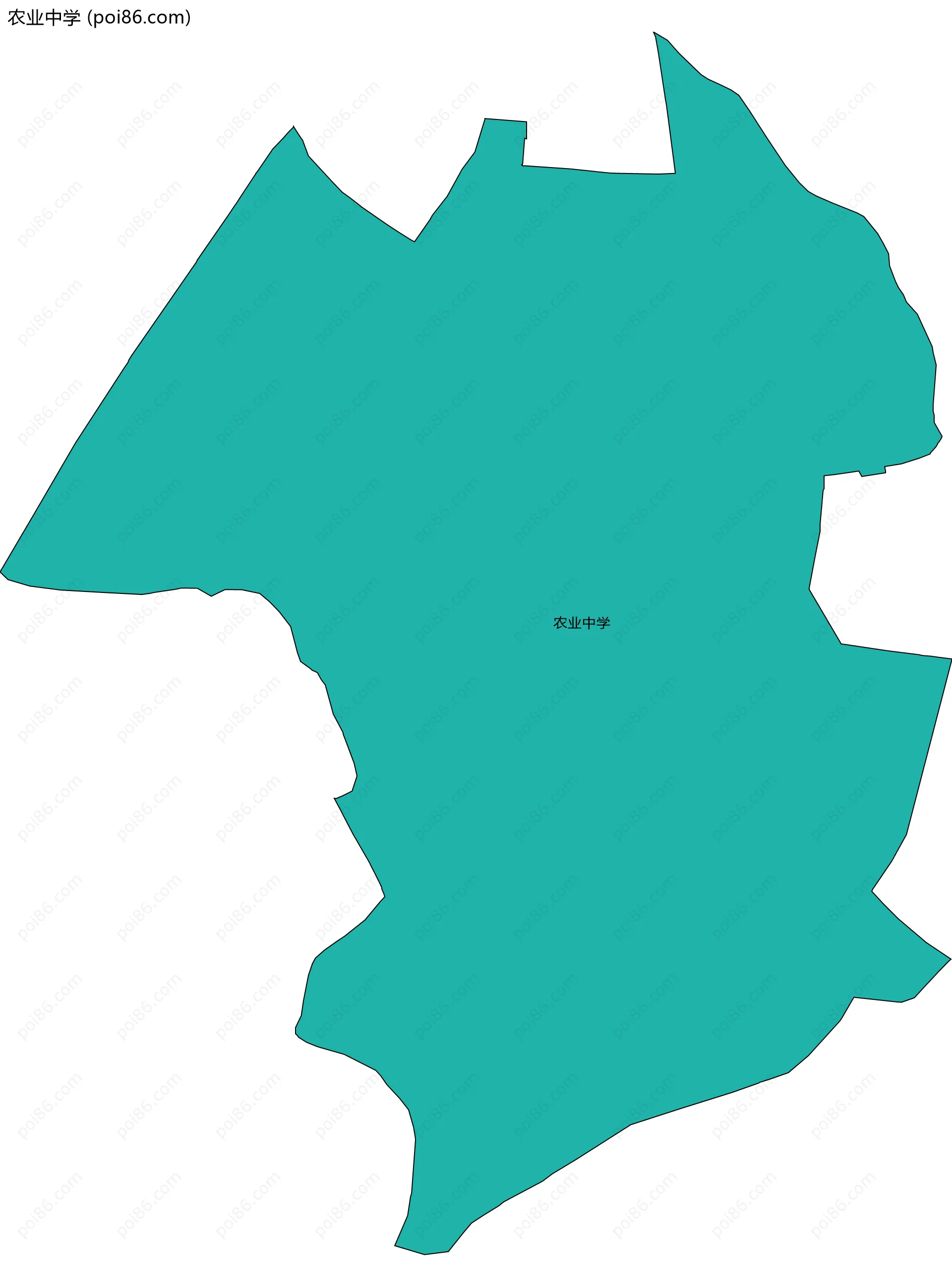 农业中学边界地图