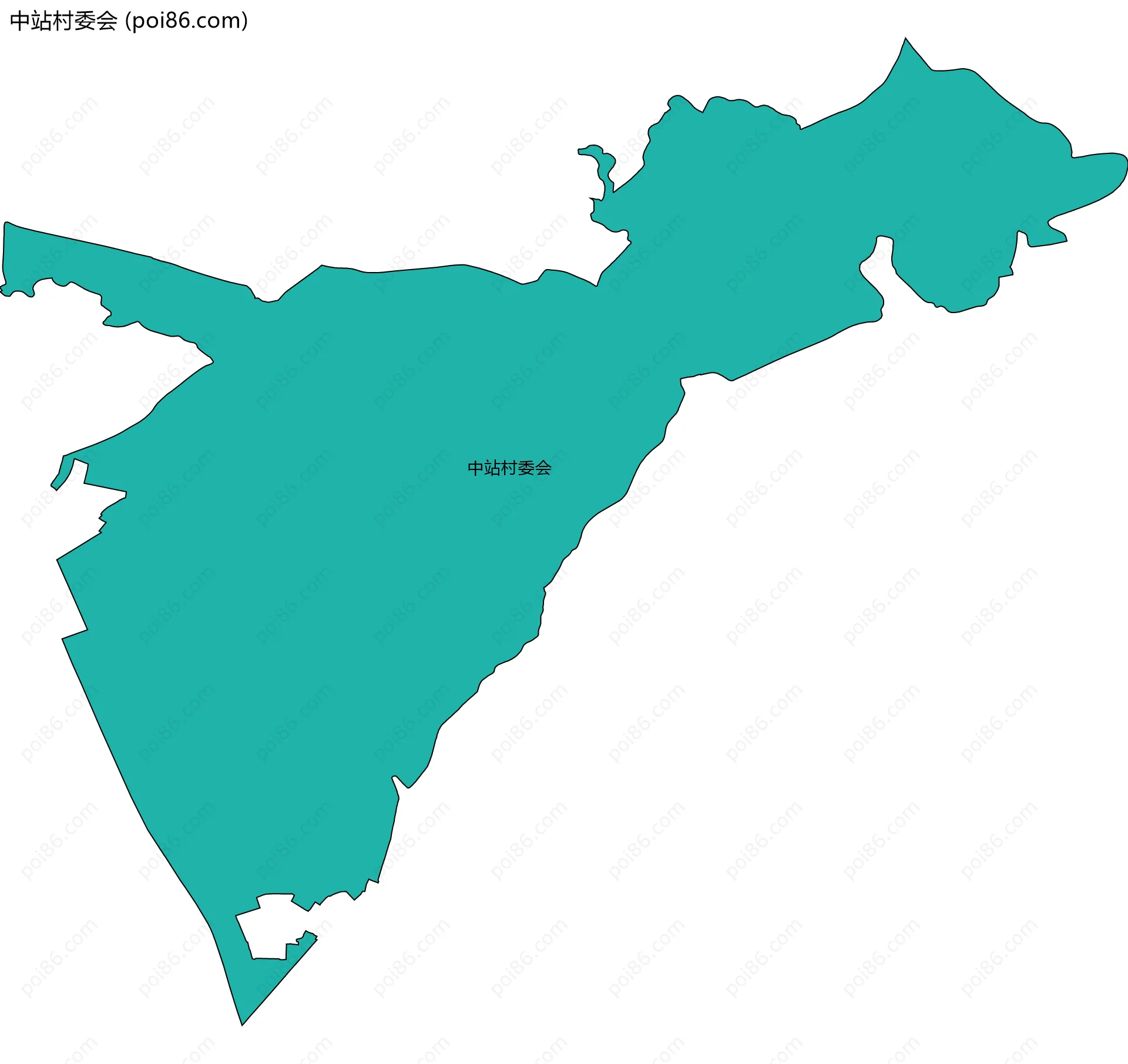 中站村委会边界地图