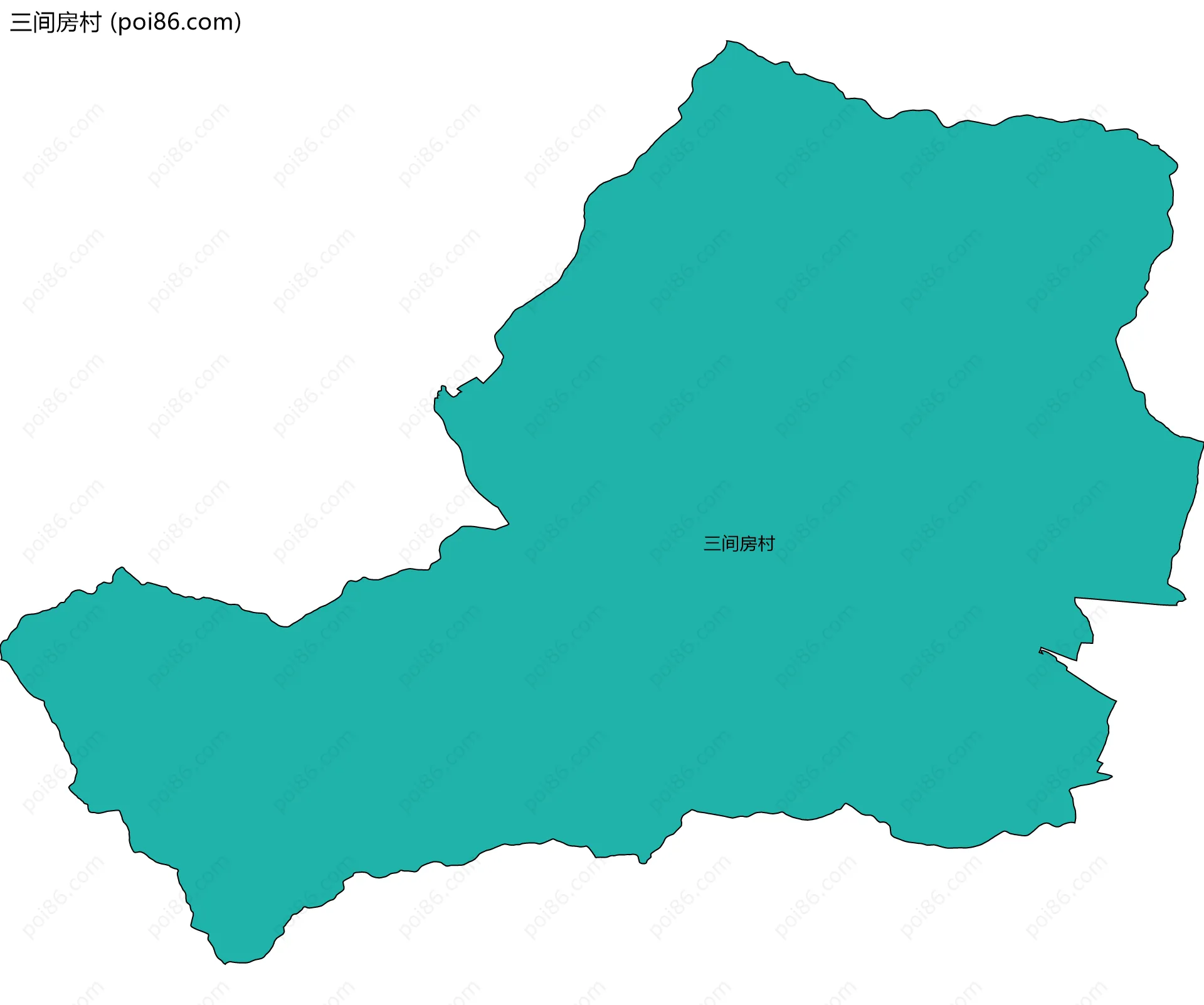 三间房村边界地图