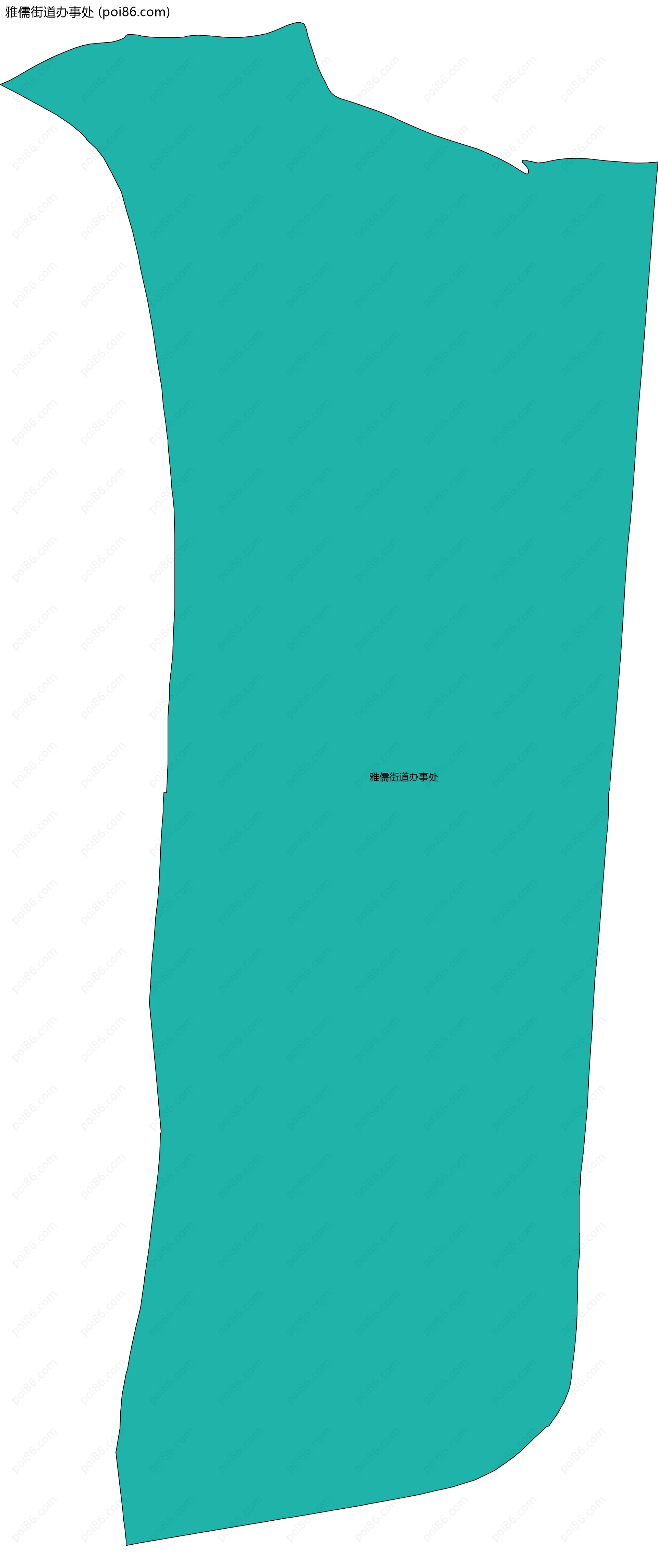 雅儒街道办事处边界地图