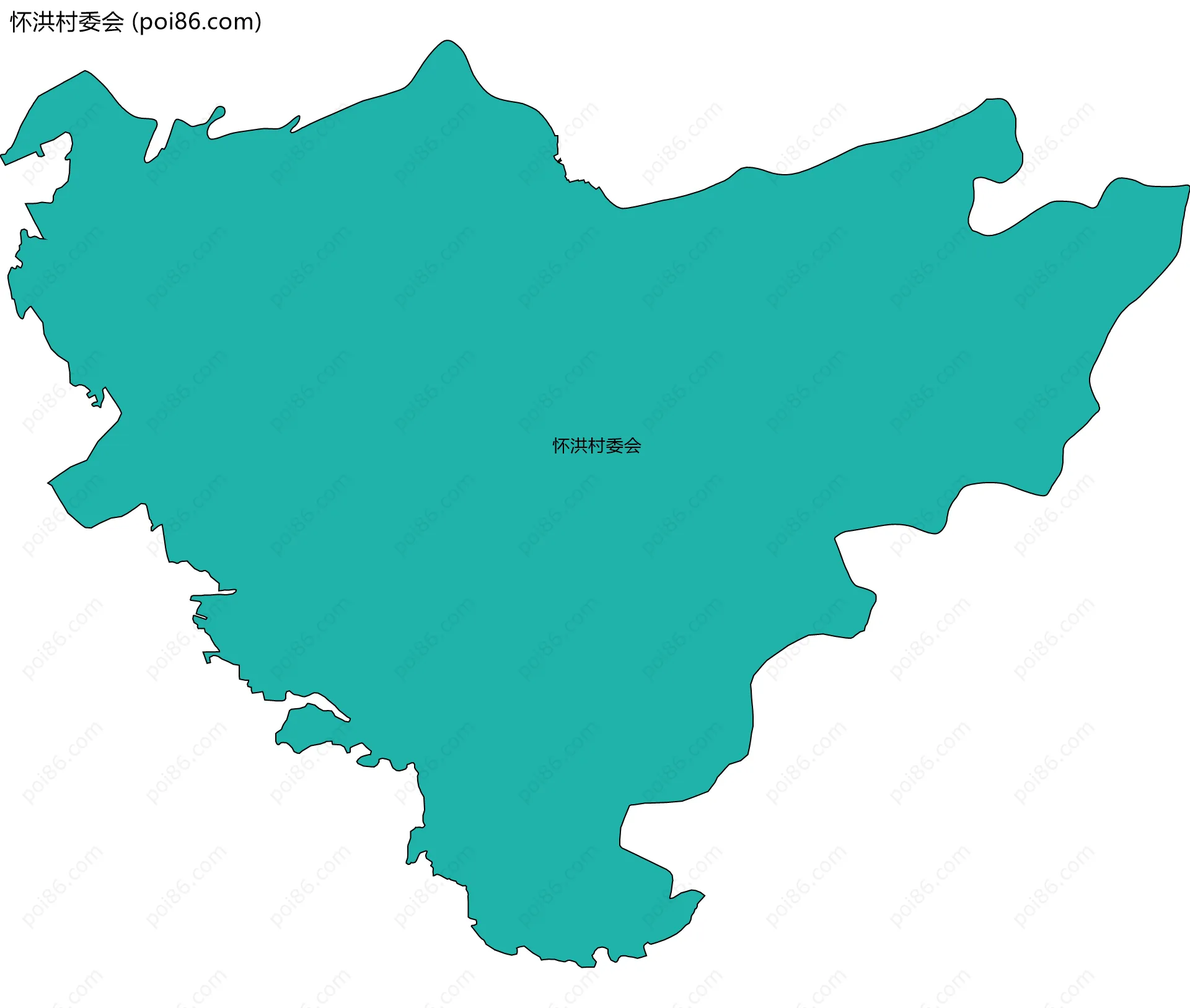 怀洪村委会边界地图