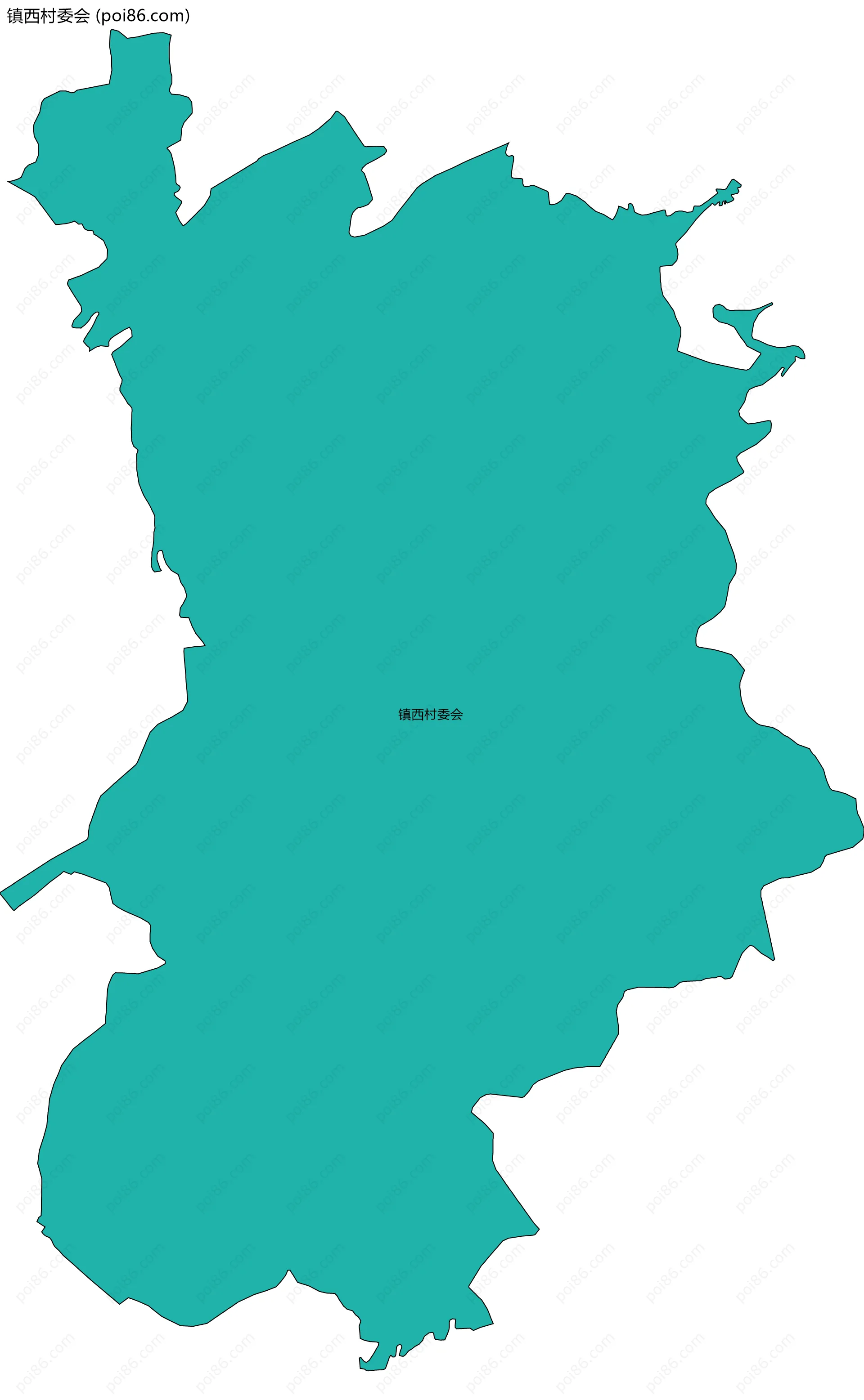 镇西村委会边界地图