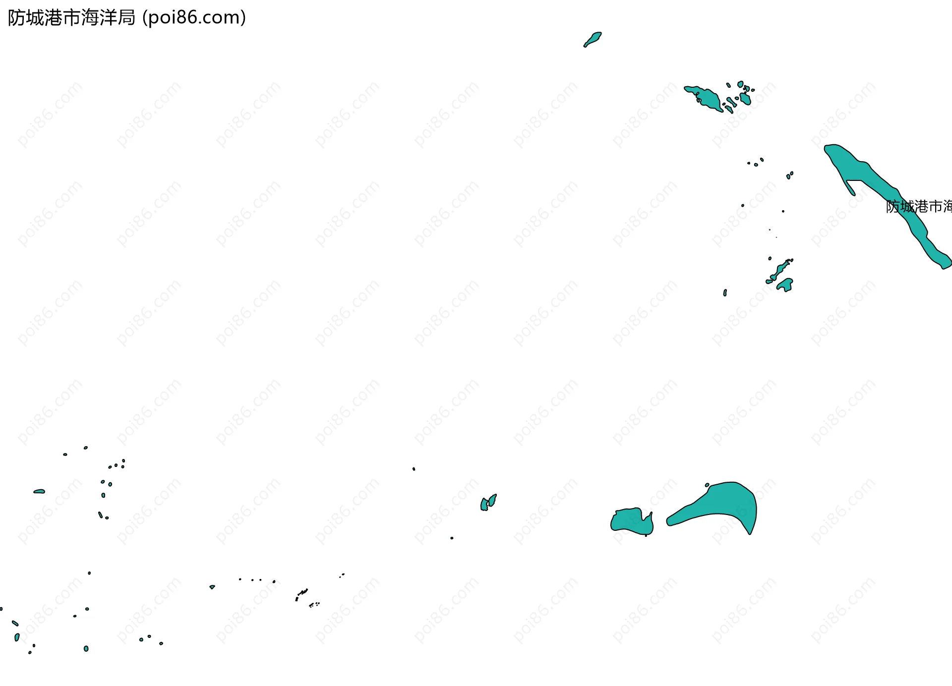 防城港市海洋局边界地图(五级行政区划)