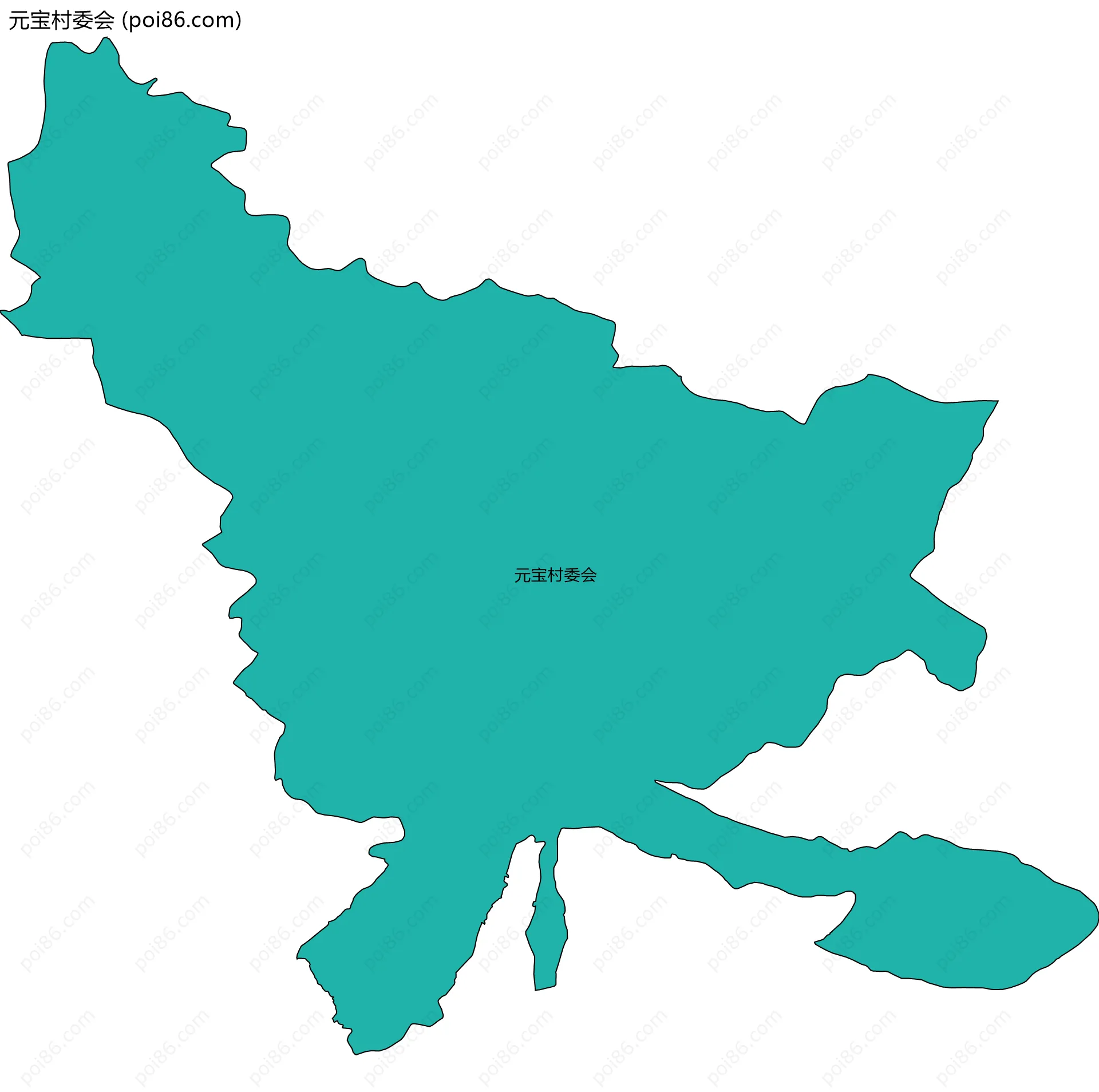元宝村委会边界地图