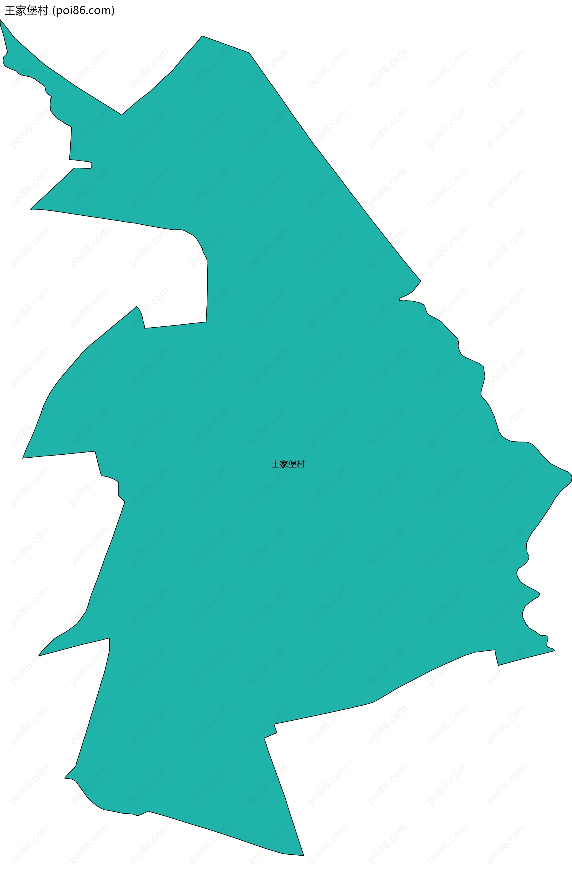 王家堡村边界地图