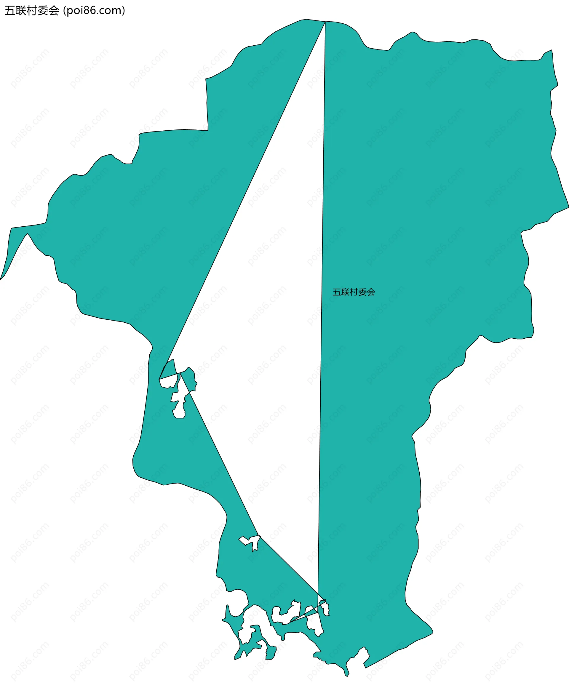 五联村委会边界地图