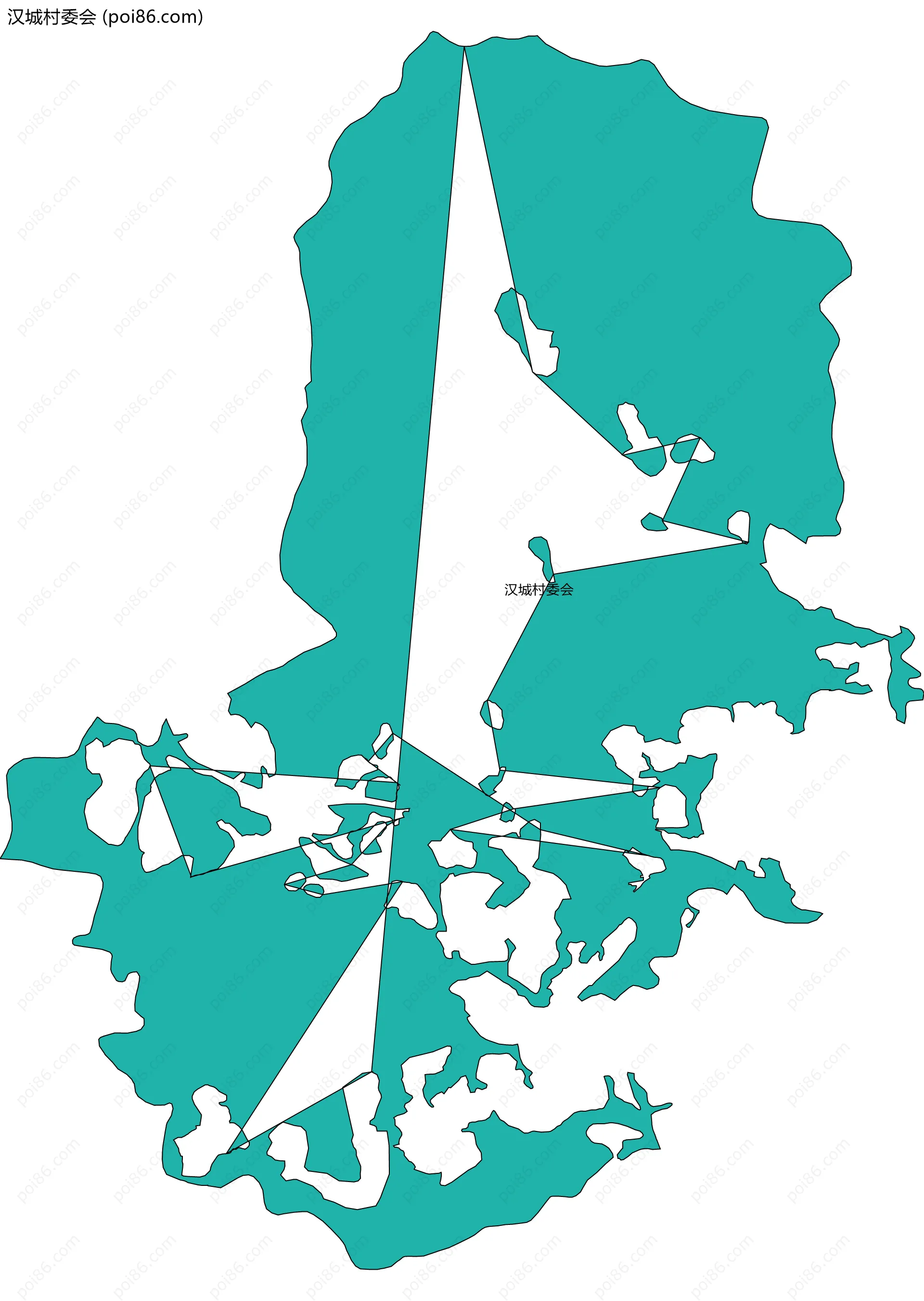 汉城村委会边界地图