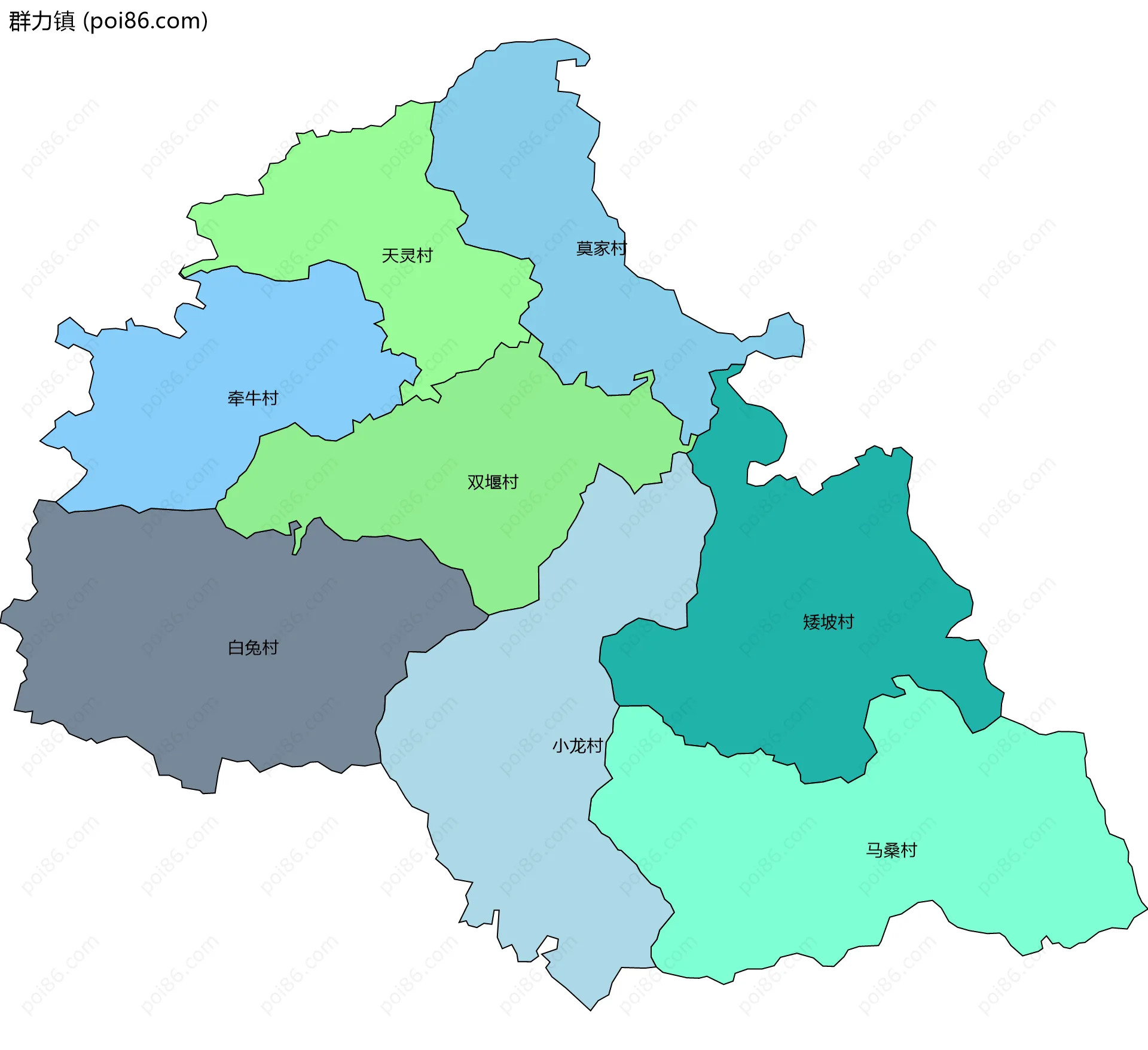 群力镇边界地图(五级行政区划)