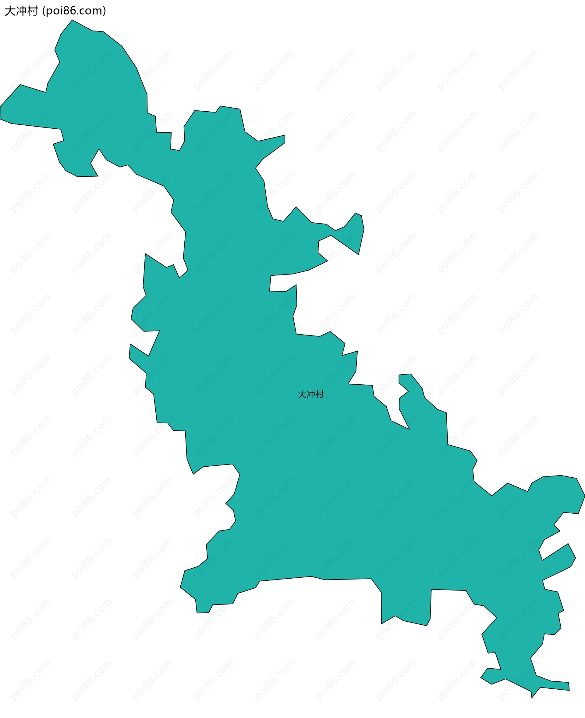 大冲村边界地图