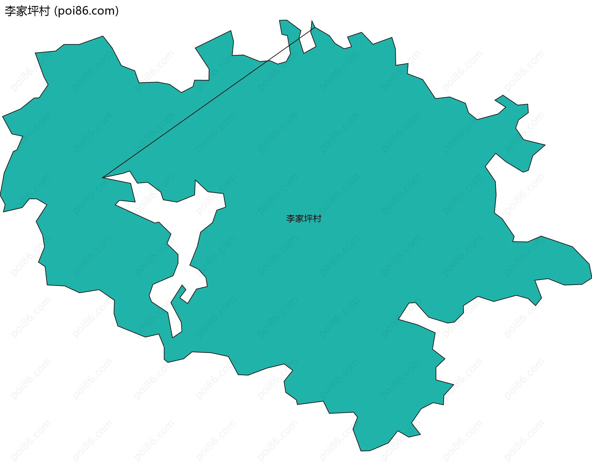 李家坪村边界地图