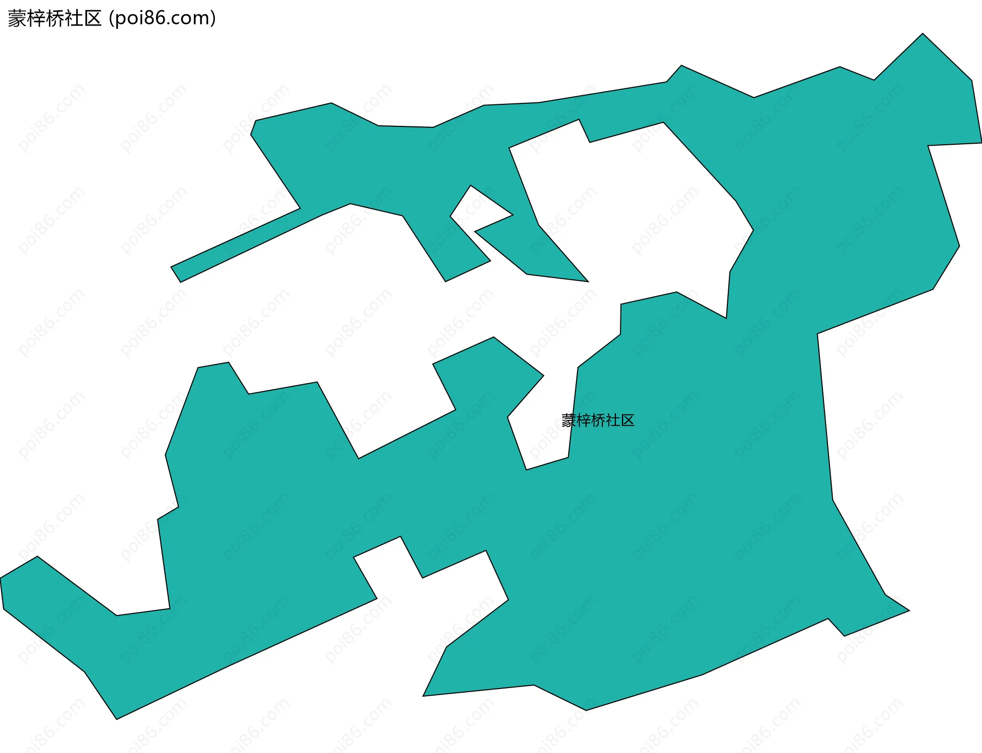 蒙梓桥社区边界地图