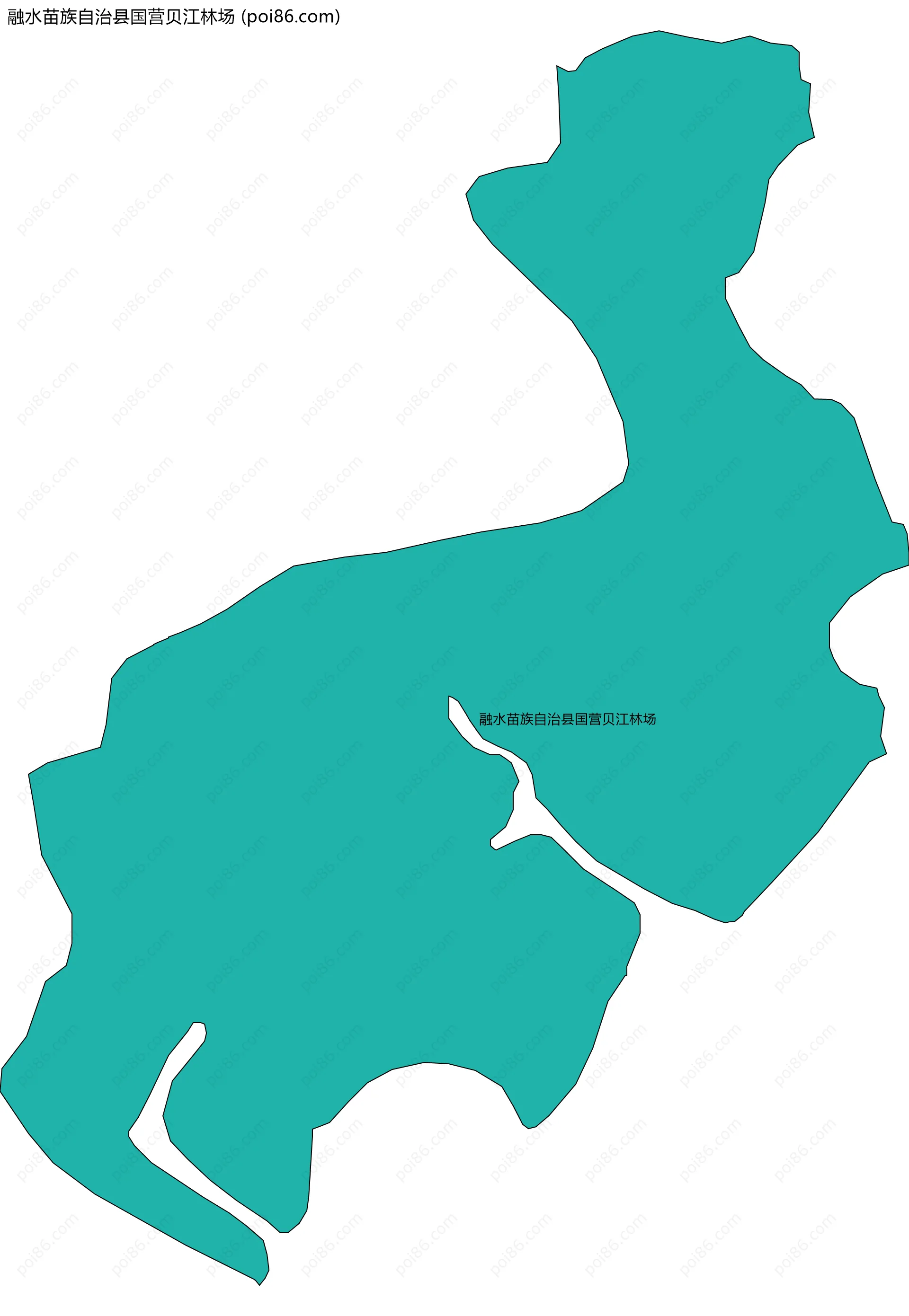 融水苗族自治县国营贝江林场边界地图