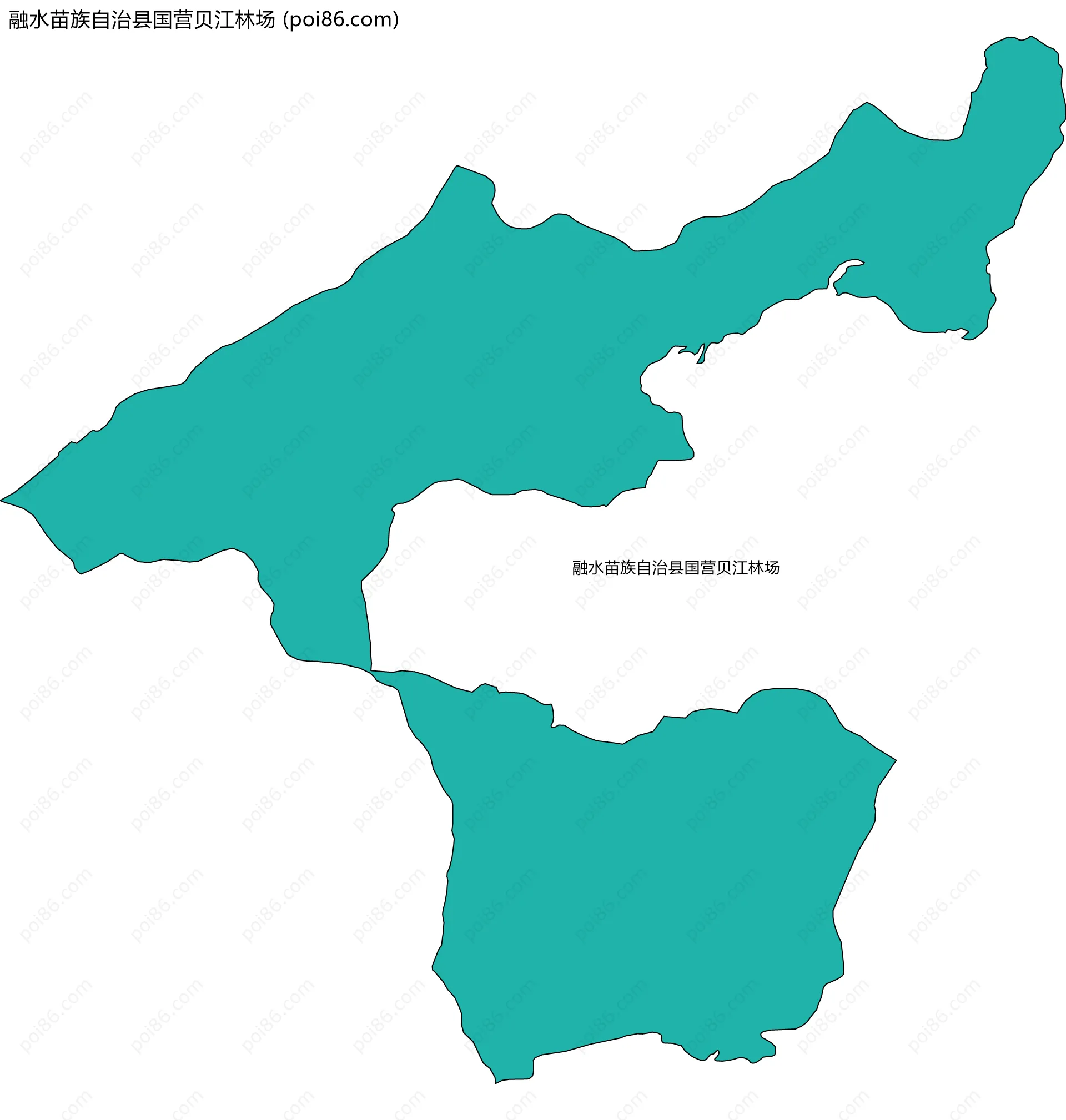 融水苗族自治县国营贝江林场边界地图