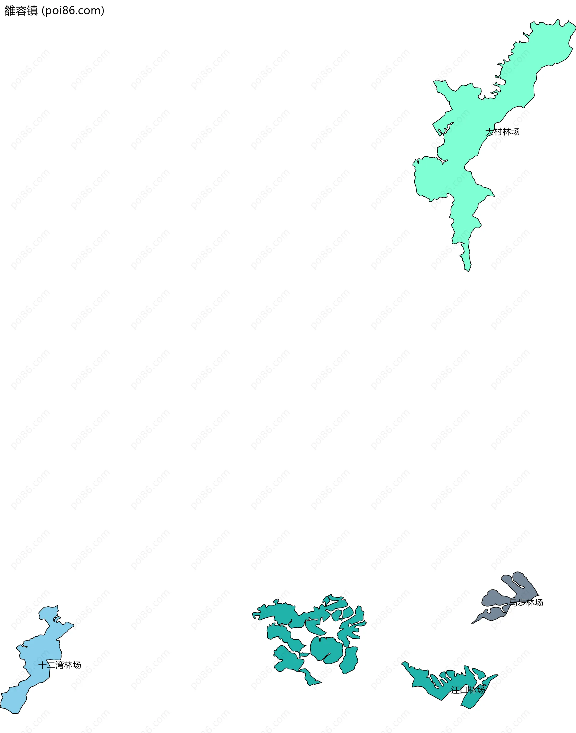 雒容镇边界地图(五级行政区划)