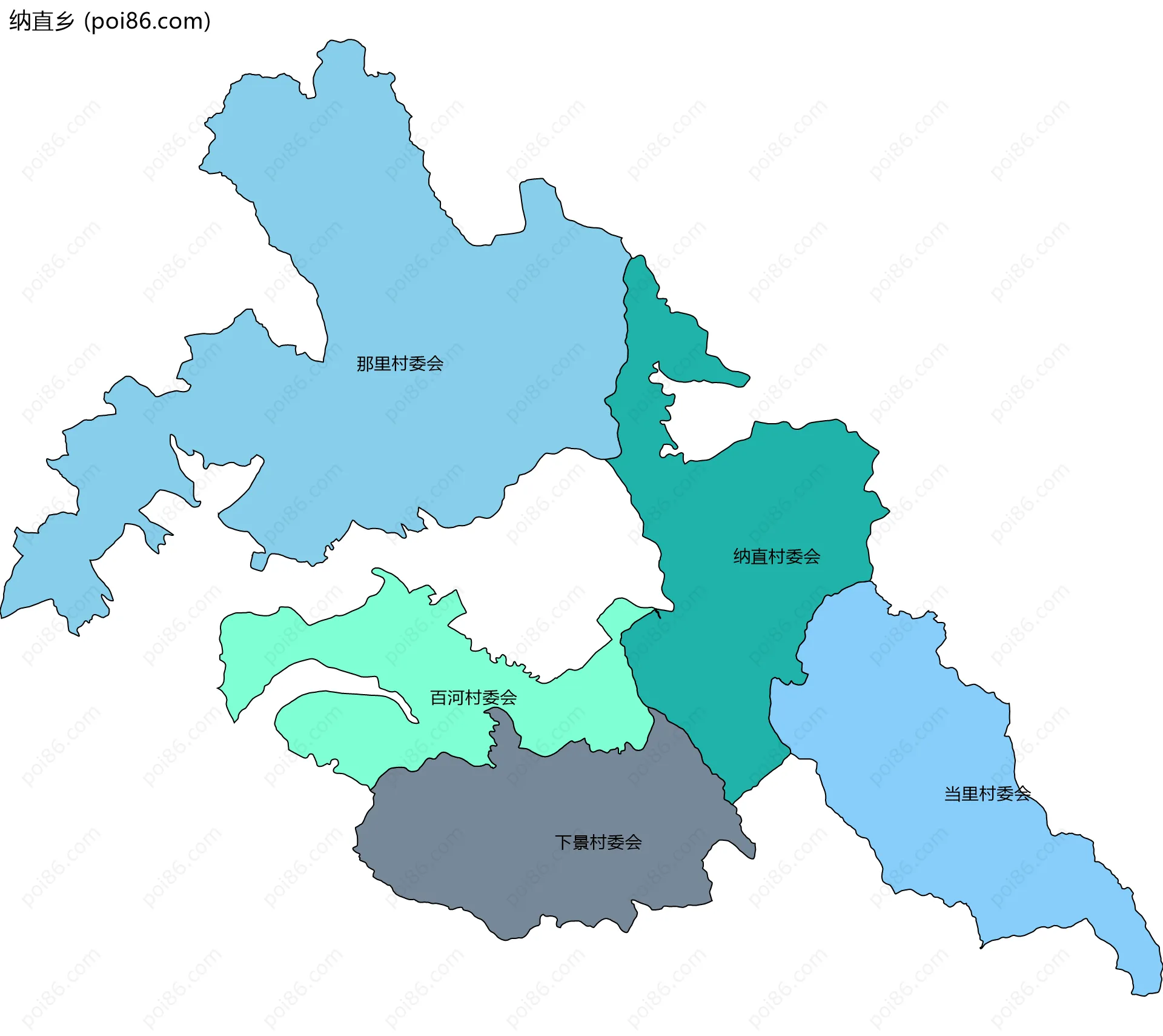 纳直乡边界地图(五级行政区划)