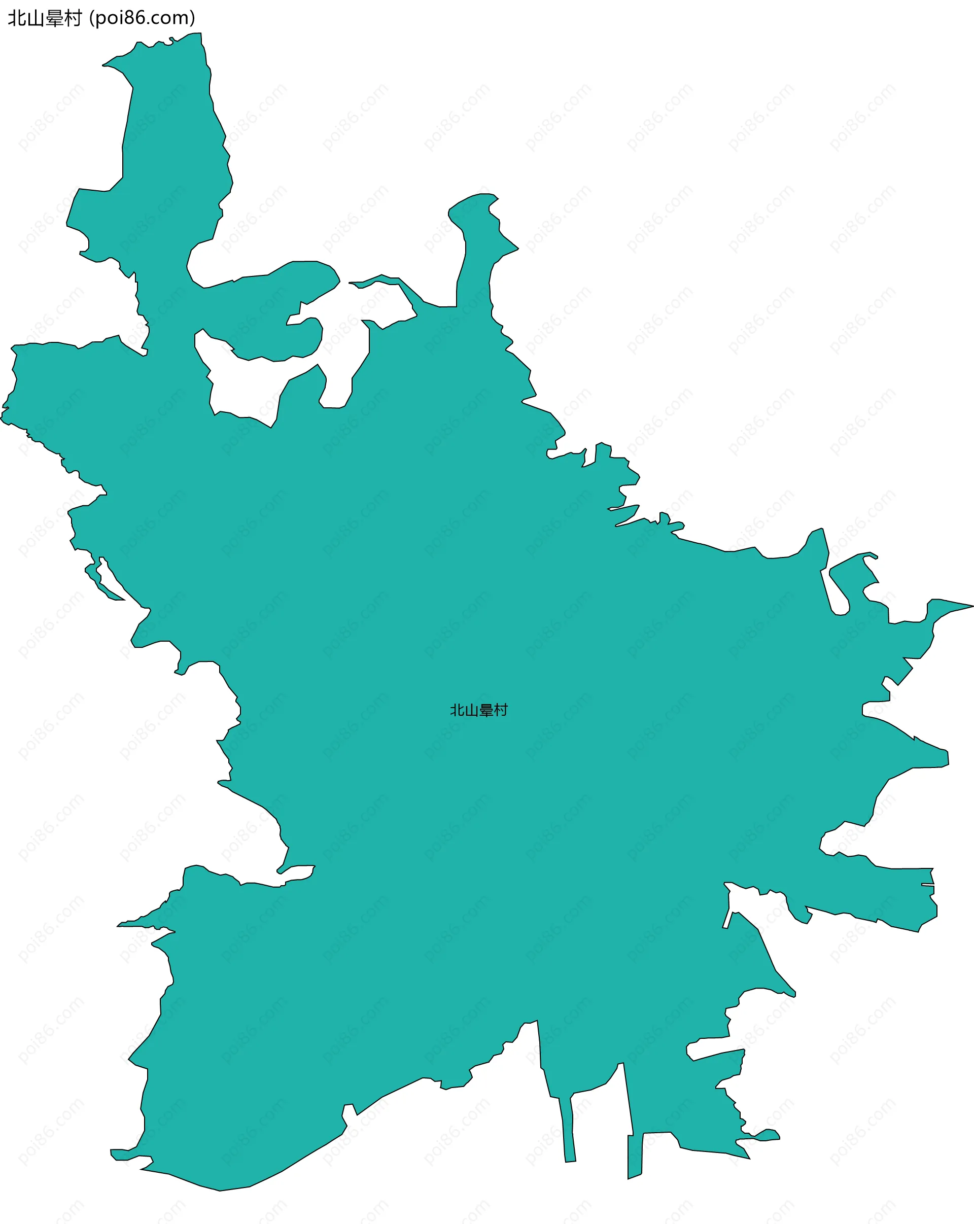 北山晕村边界地图