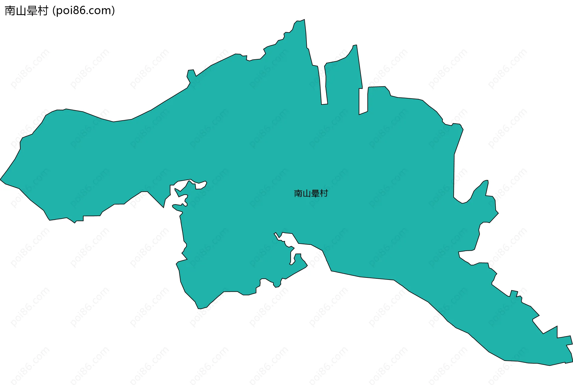 南山晕村边界地图