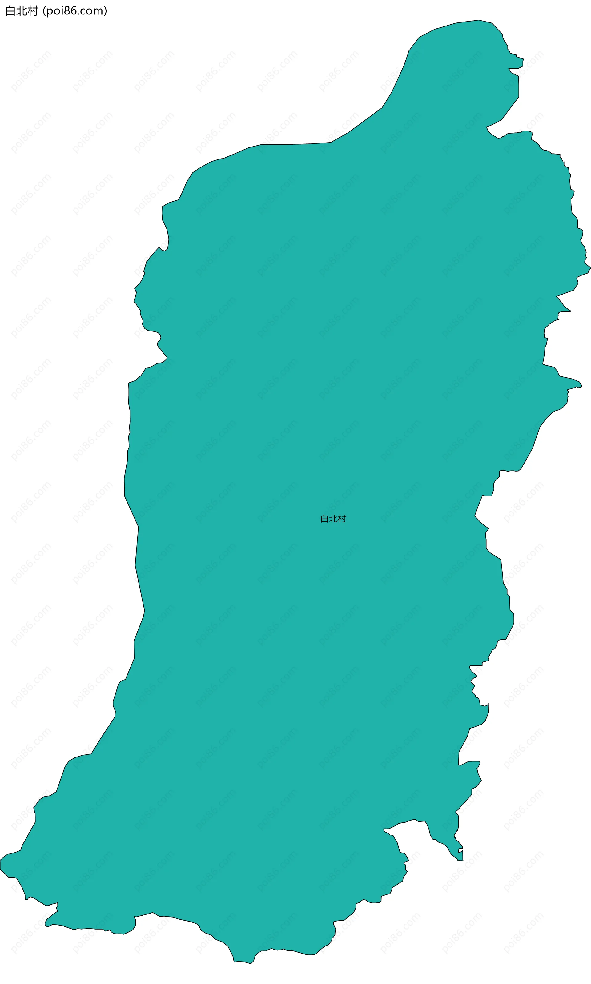 白北村边界地图