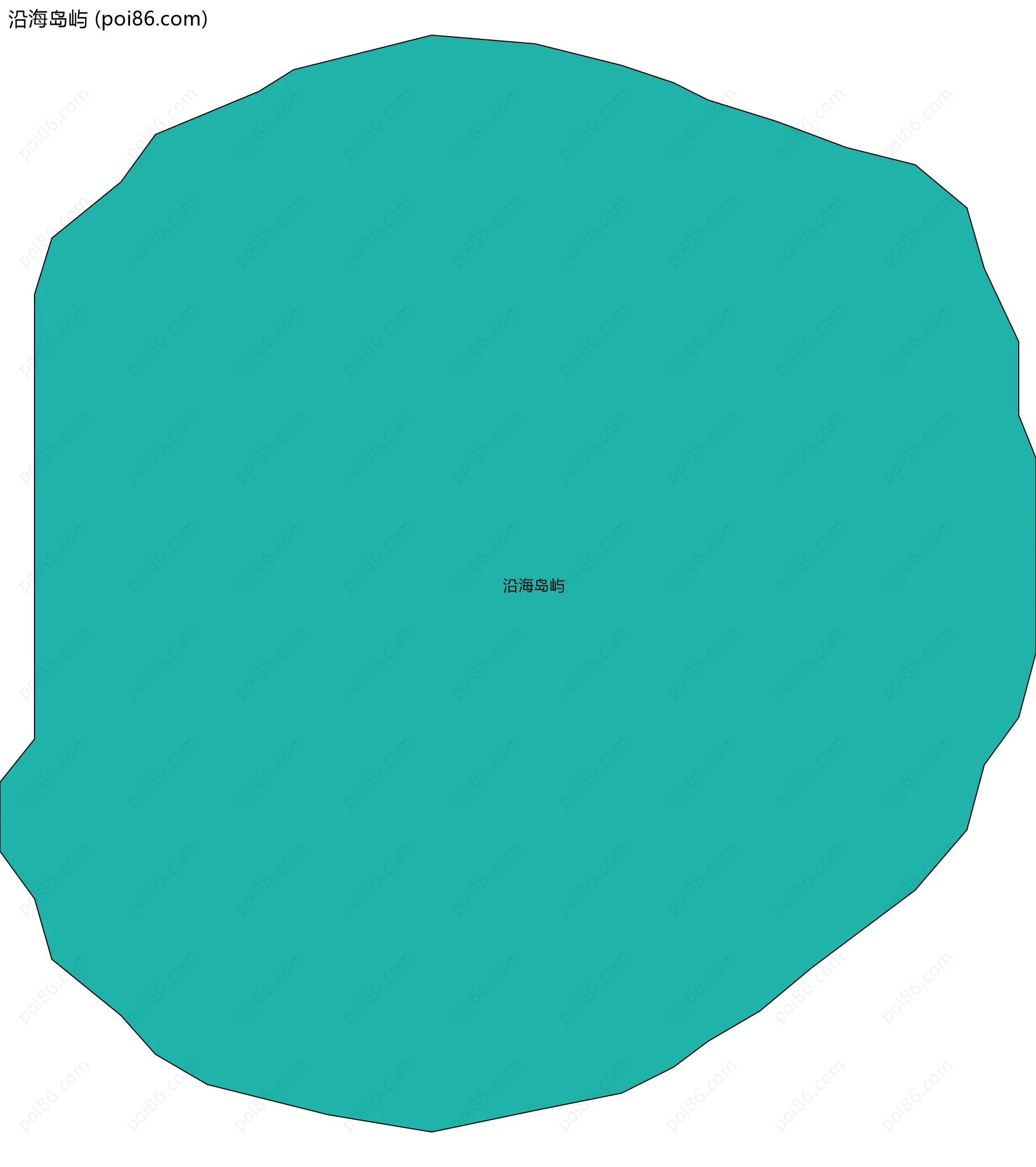 沿海岛屿边界地图