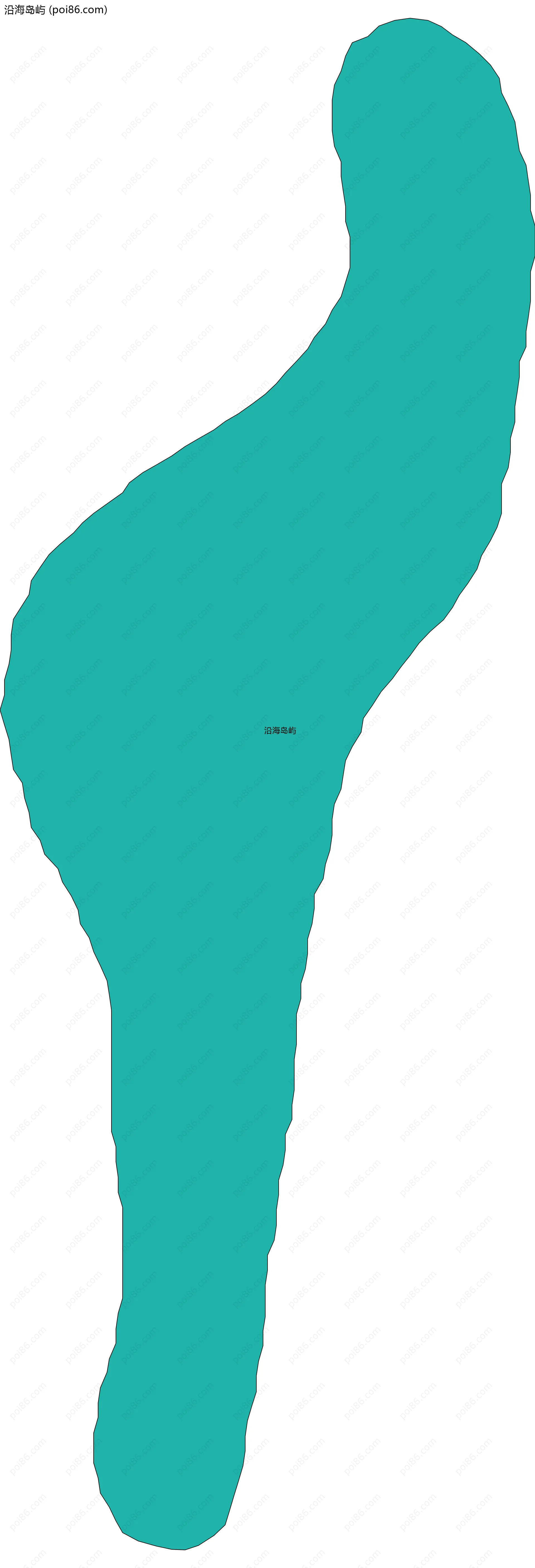 沿海岛屿边界地图