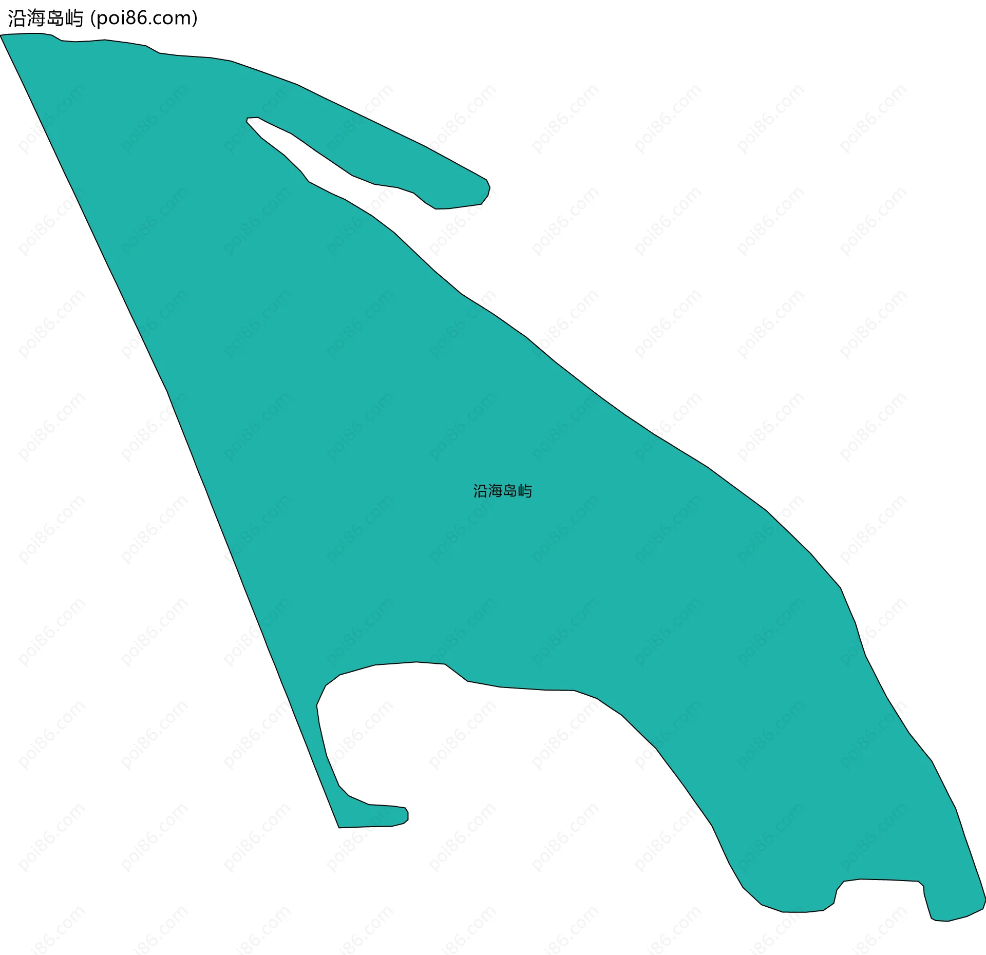 沿海岛屿边界地图