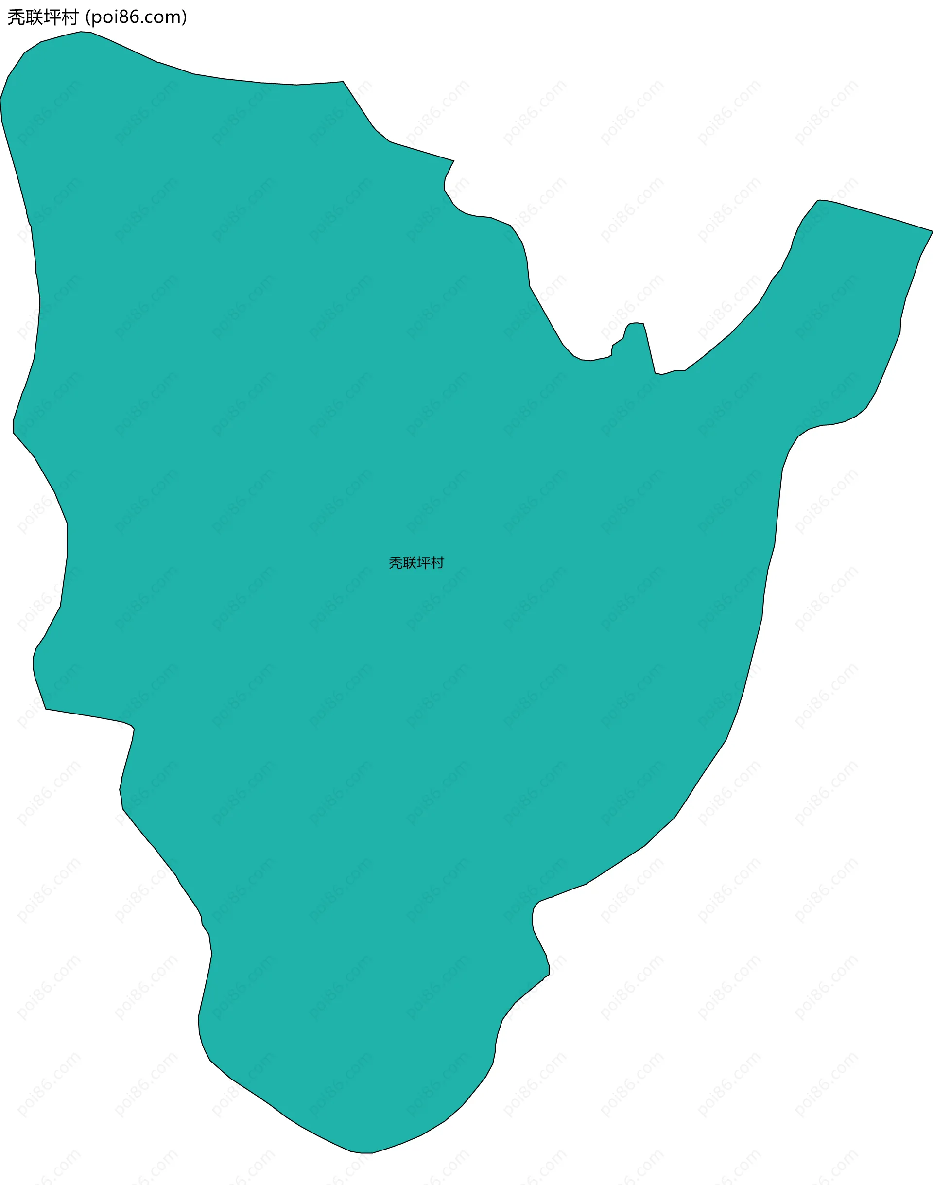 秃联坪村边界地图