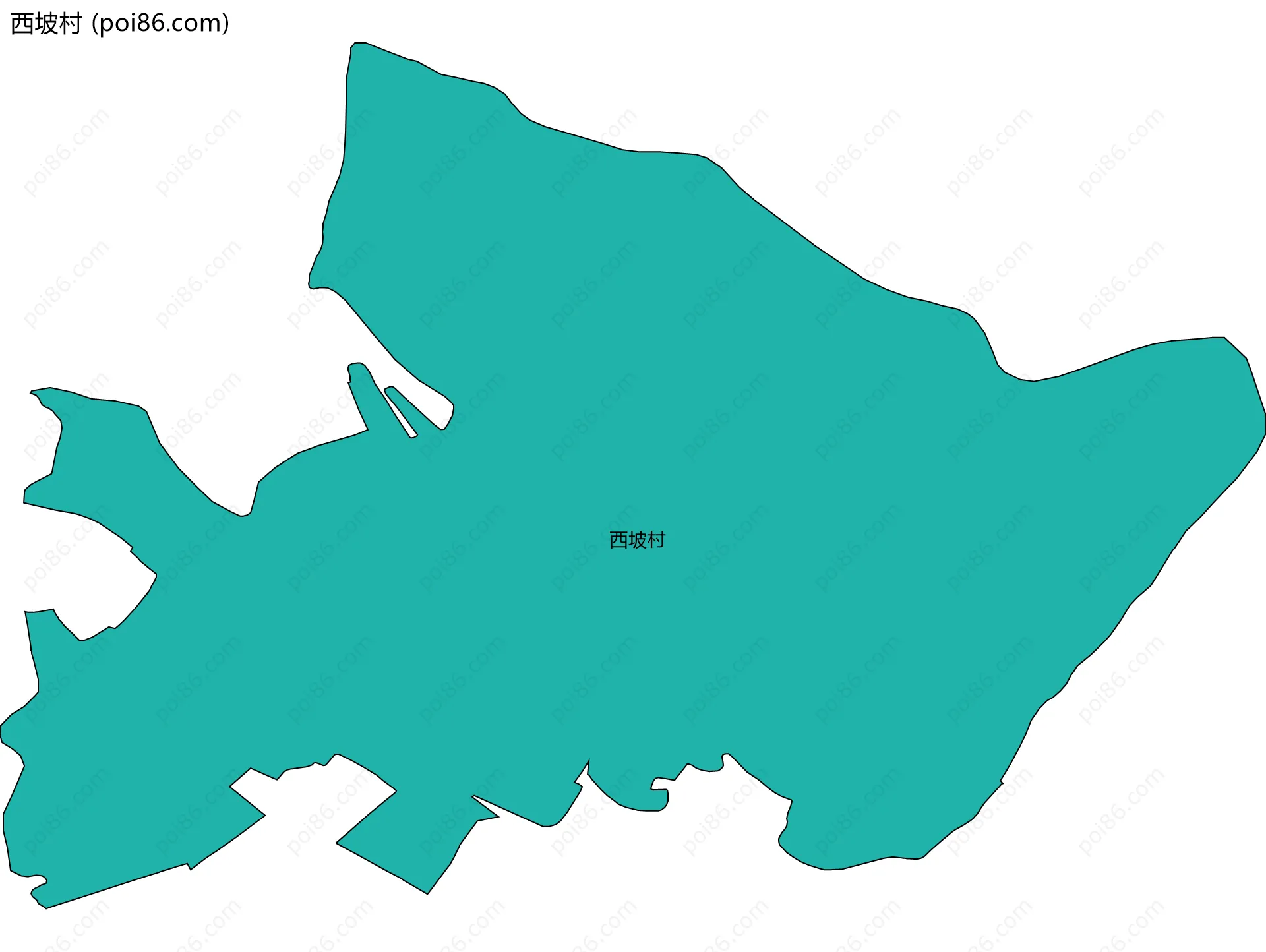 西坡村边界地图