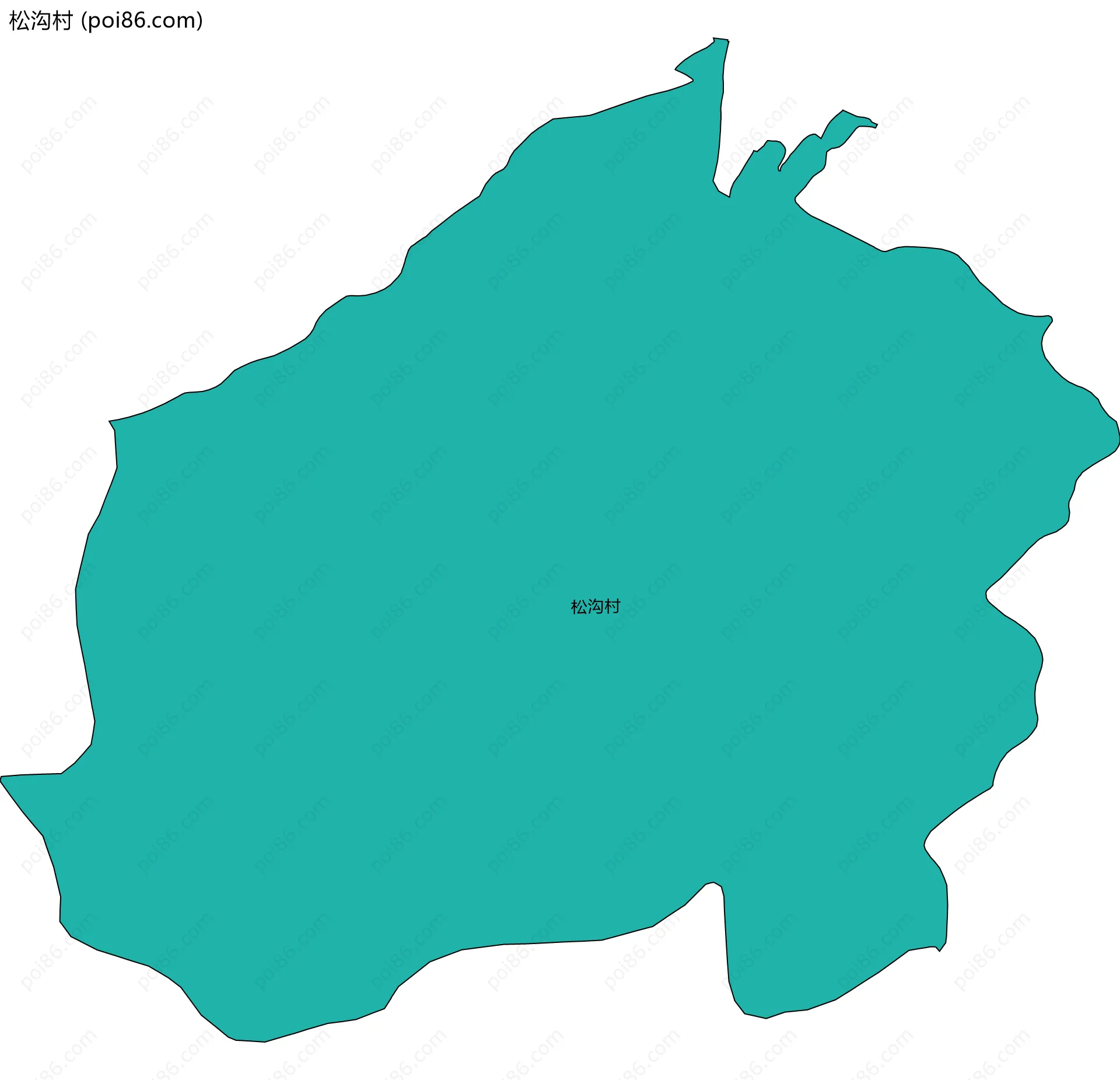 松沟村边界地图