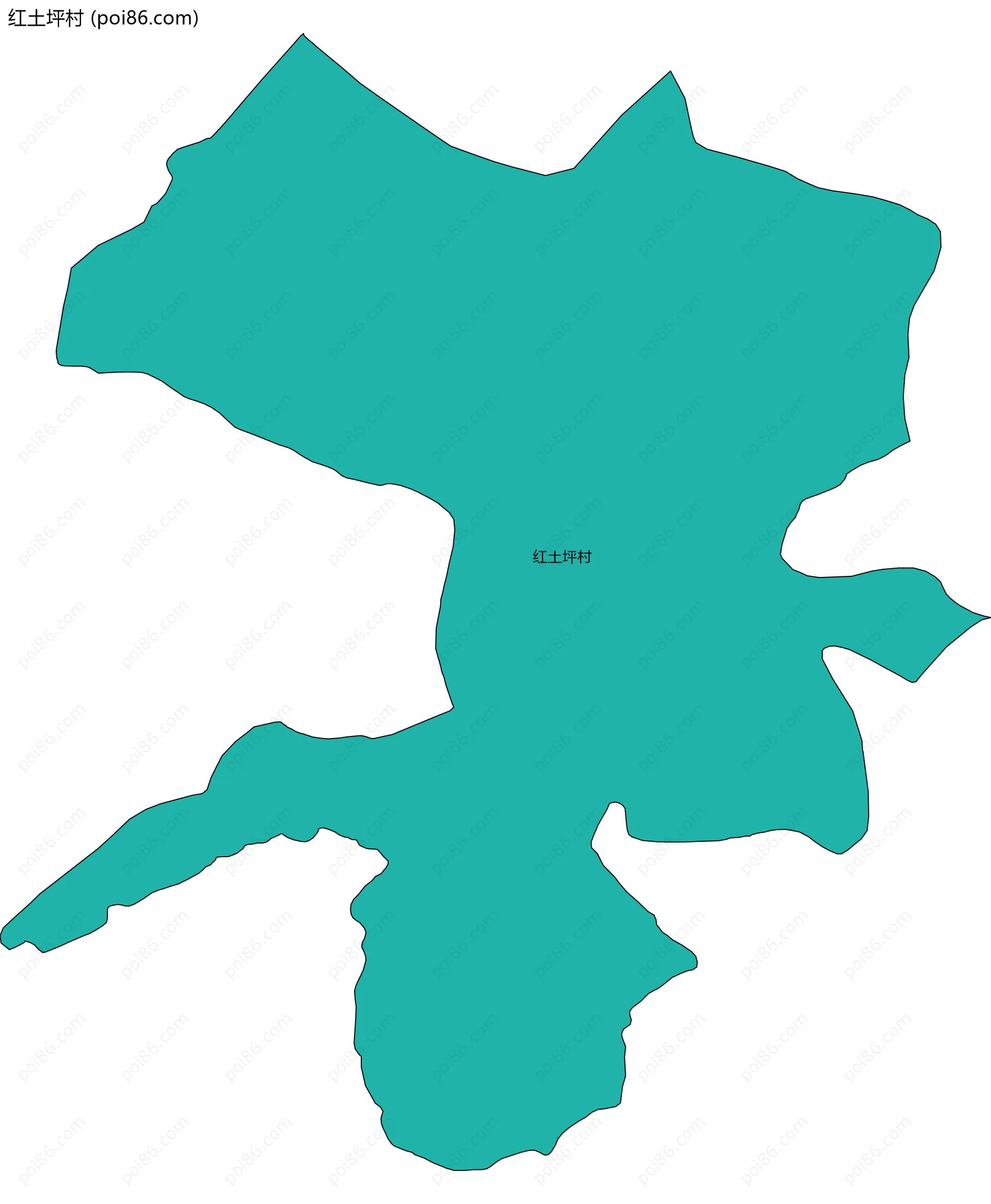 红土坪村边界地图