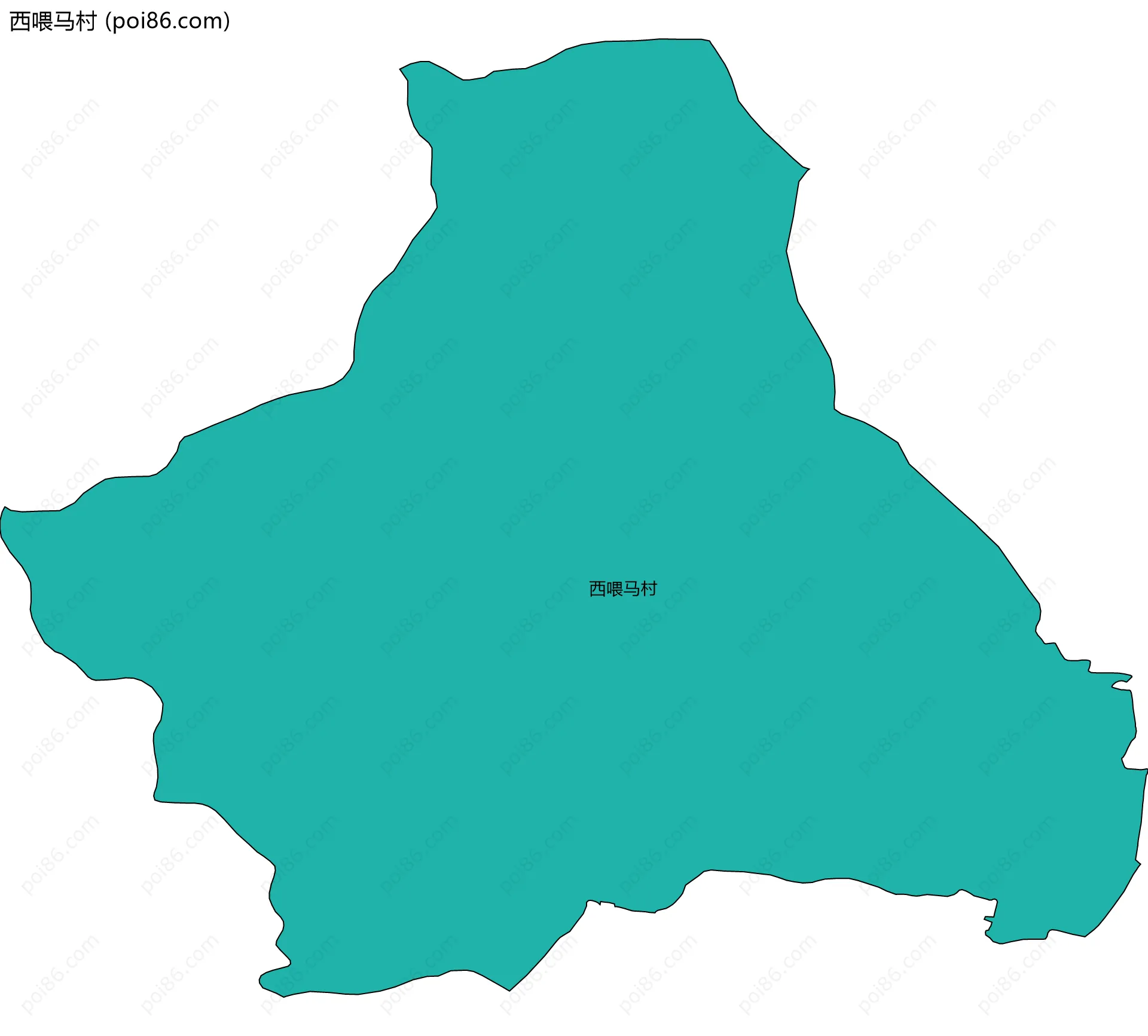 西喂马村边界地图