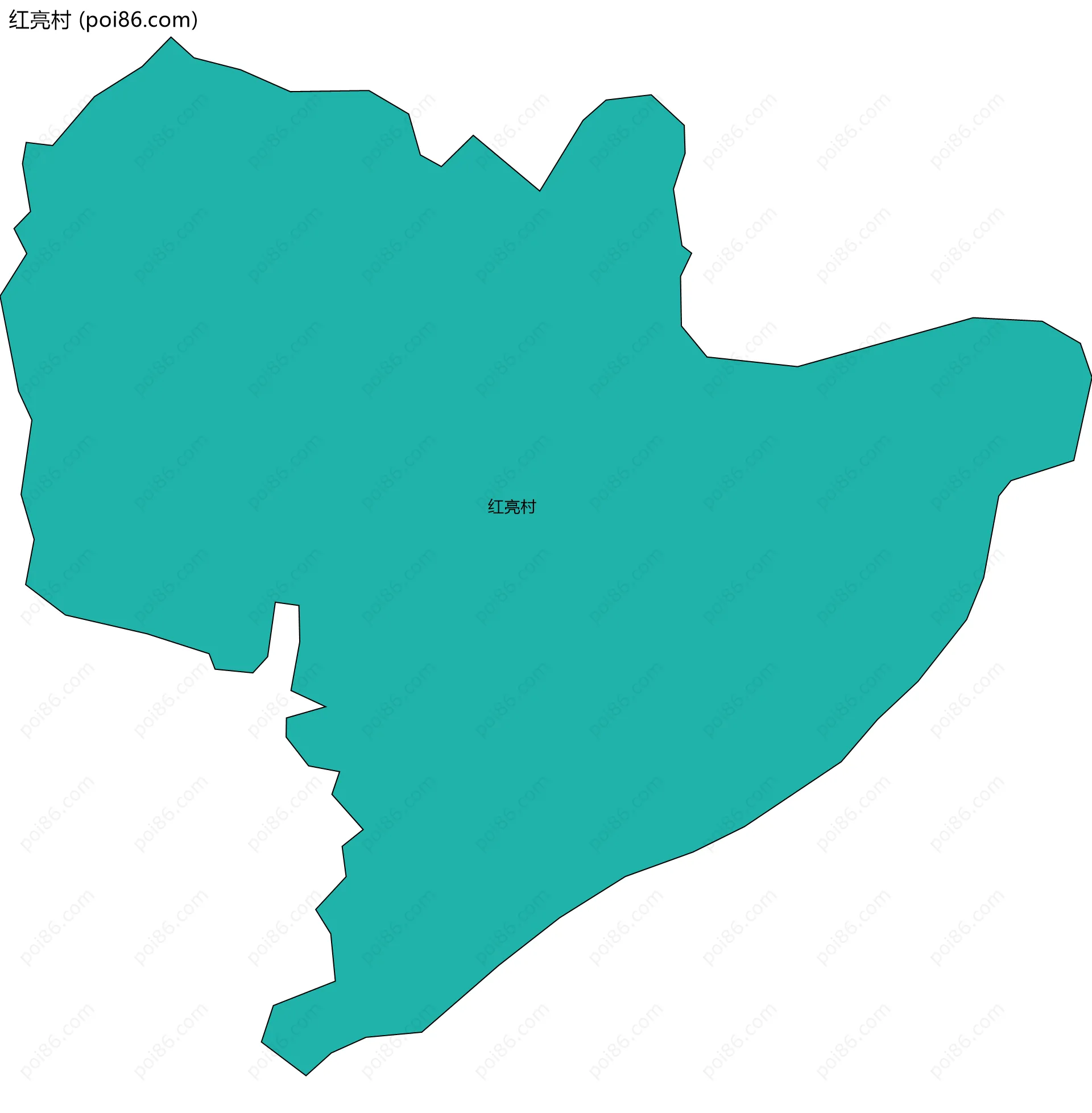 红亮村边界地图