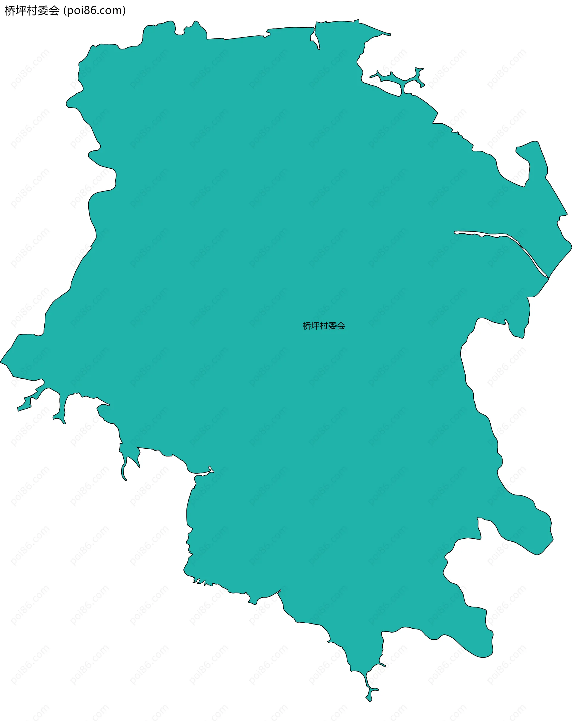 桥坪村委会边界地图