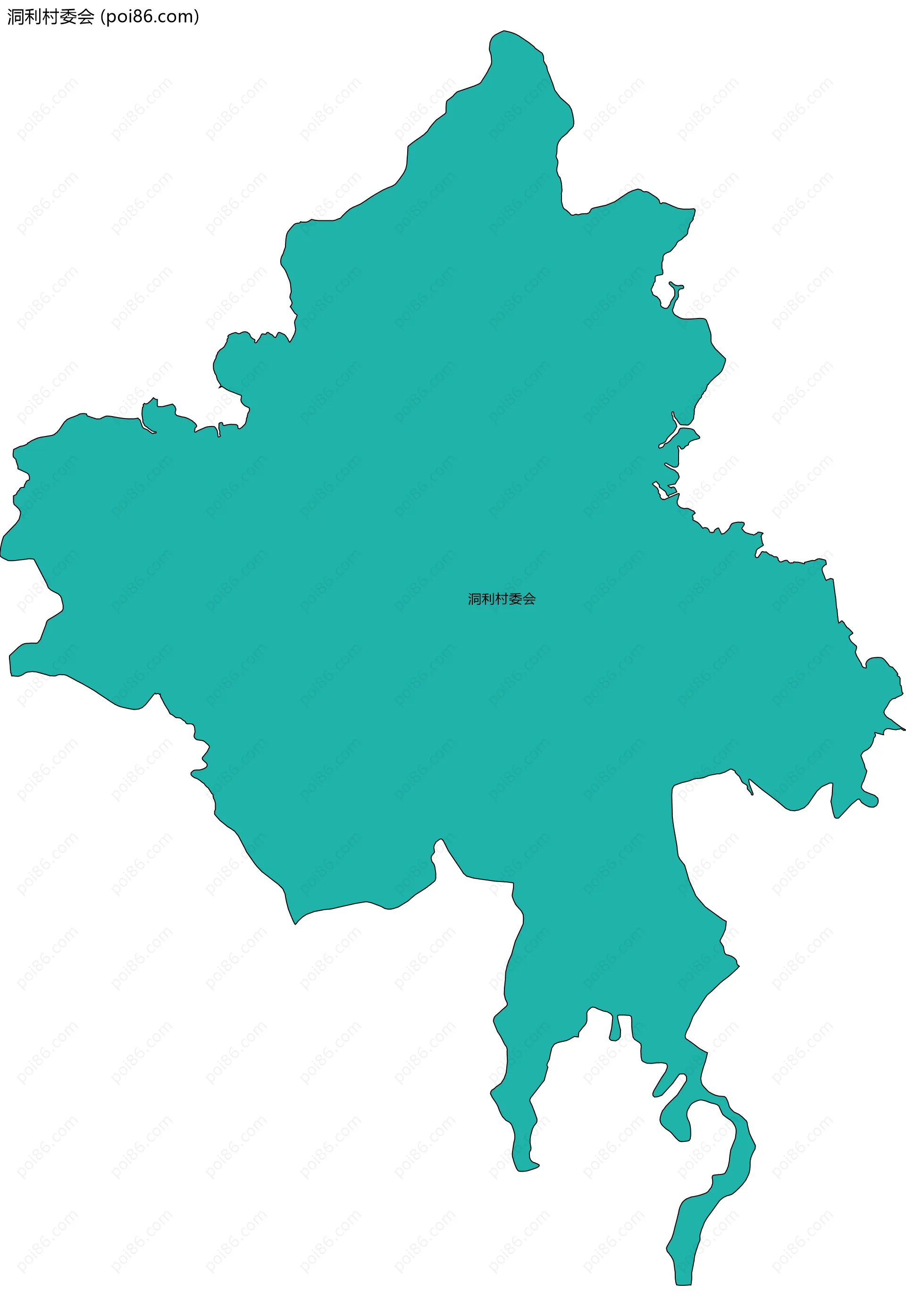 洞利村委会边界地图
