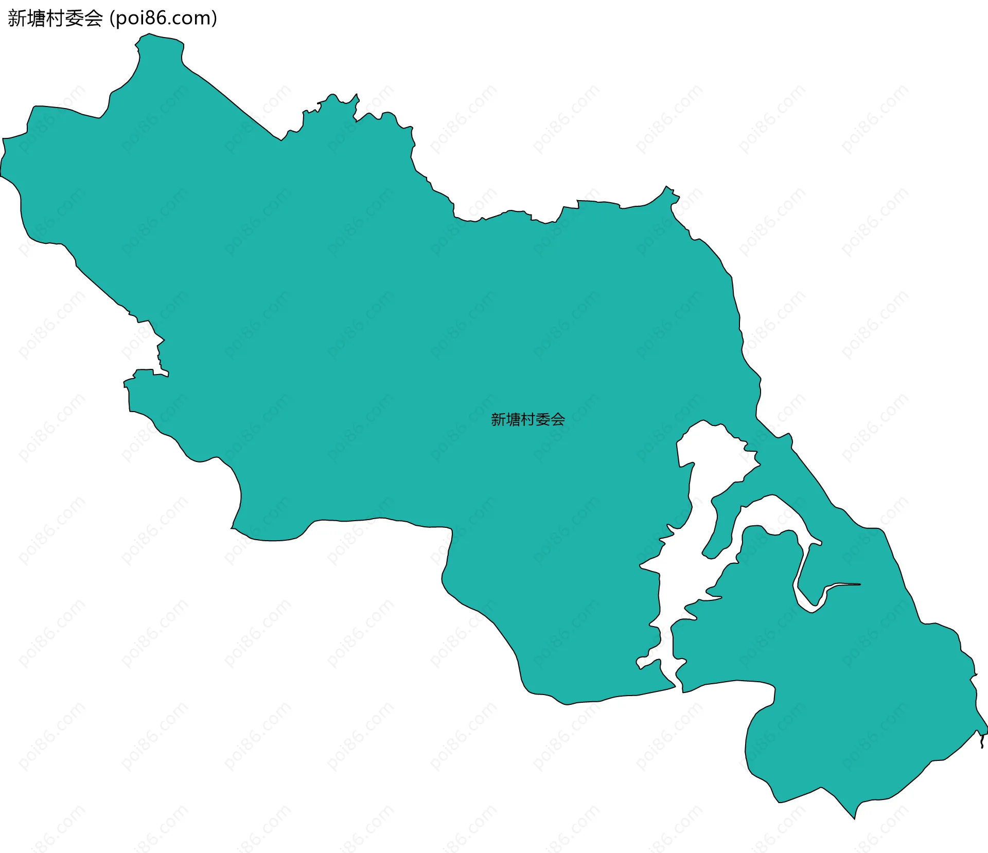 新塘村委会边界地图