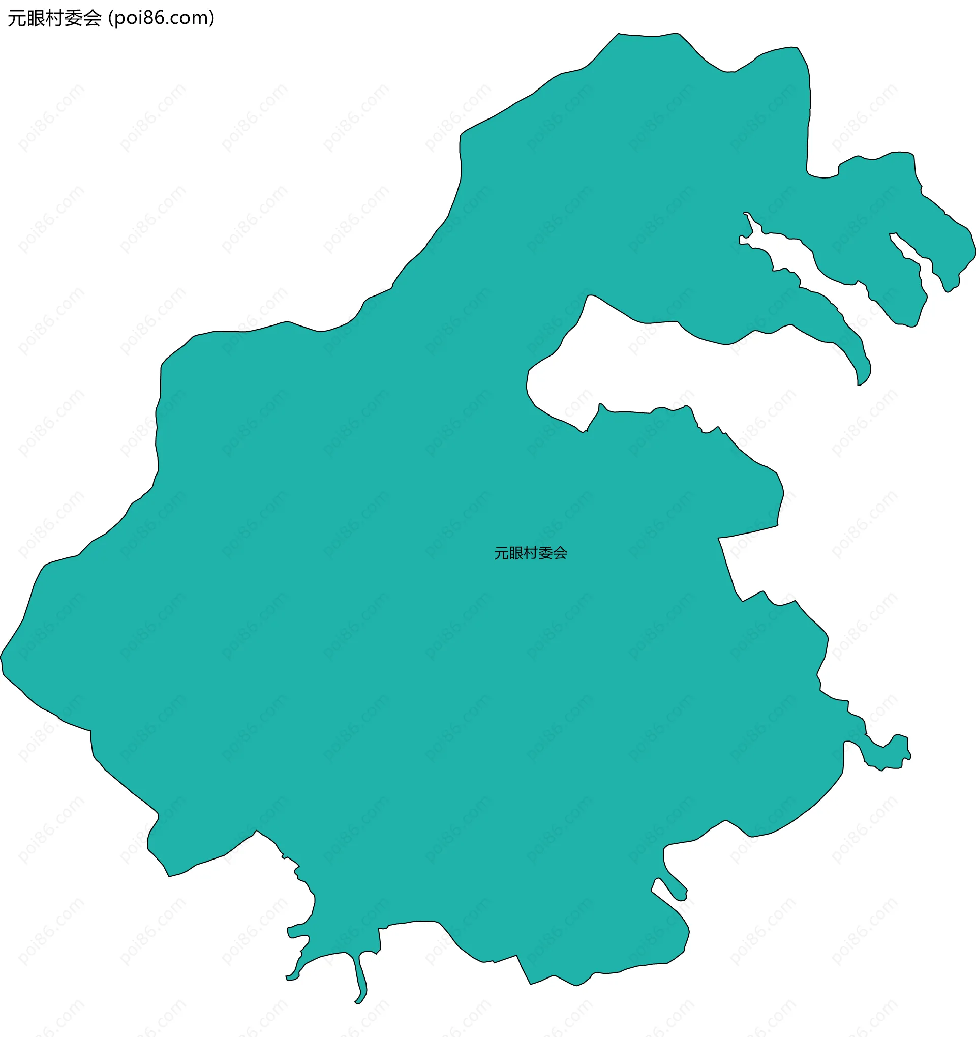 元眼村委会边界地图