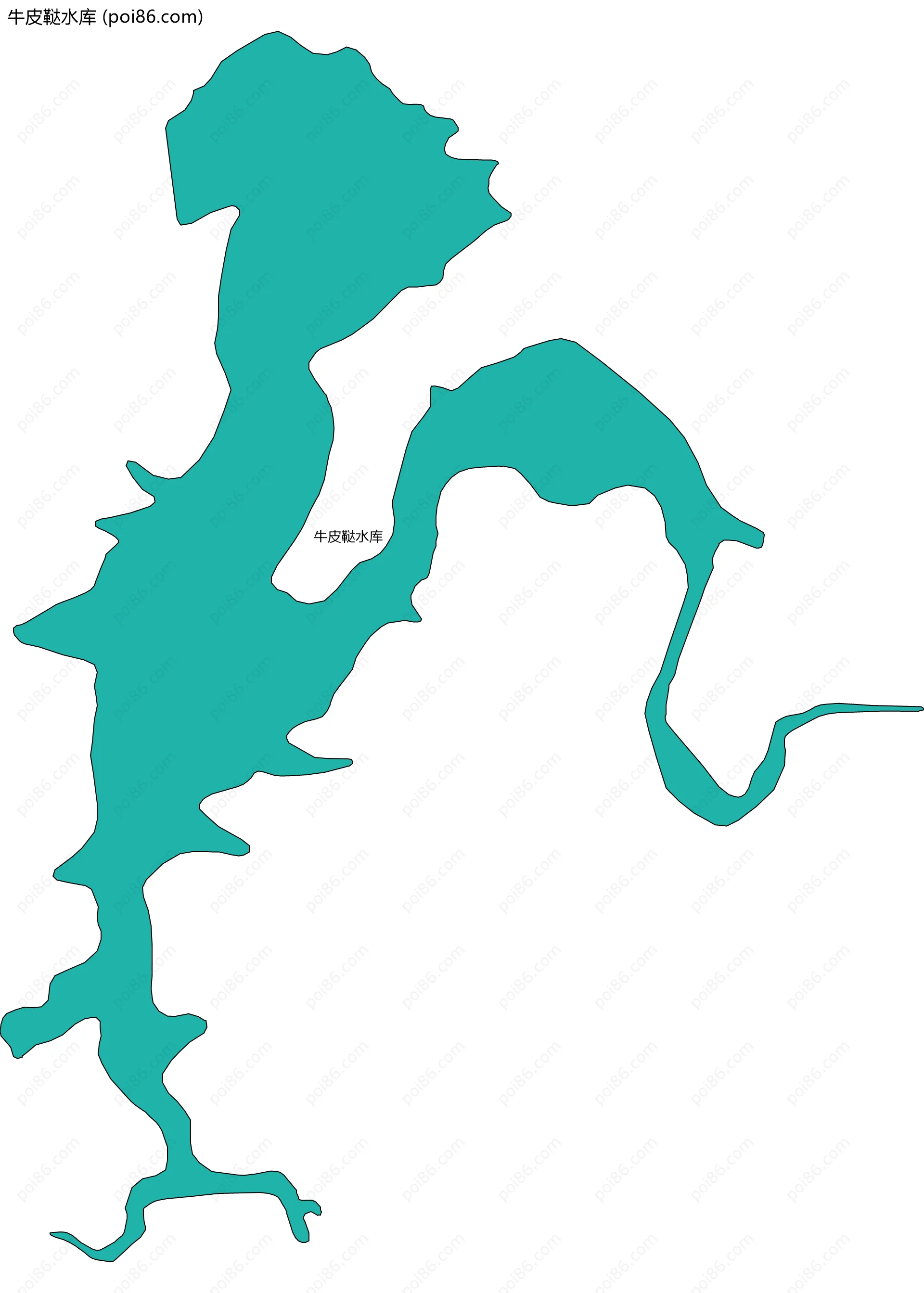 牛皮鞑水库边界地图