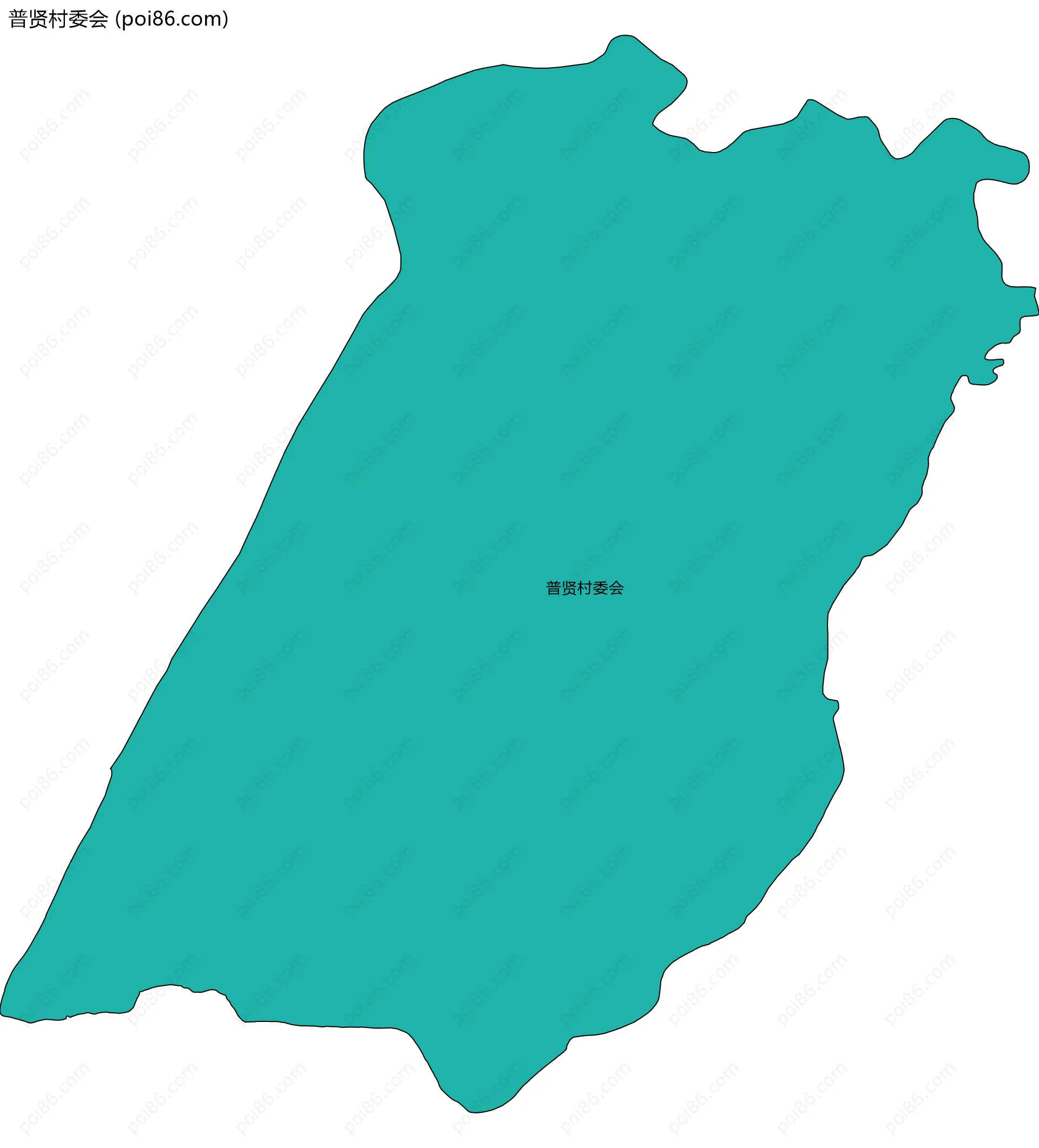 普贤村委会边界地图