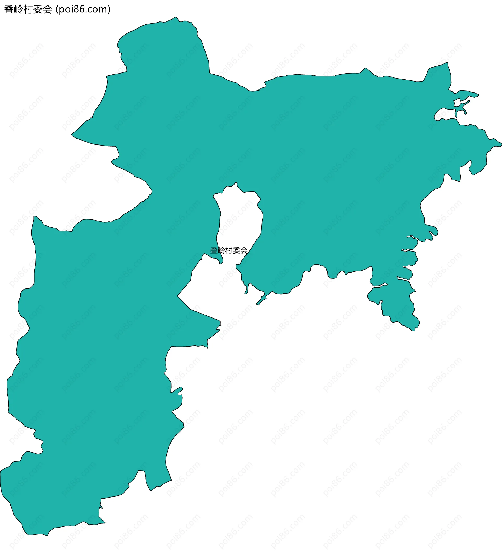 叠岭村委会边界地图