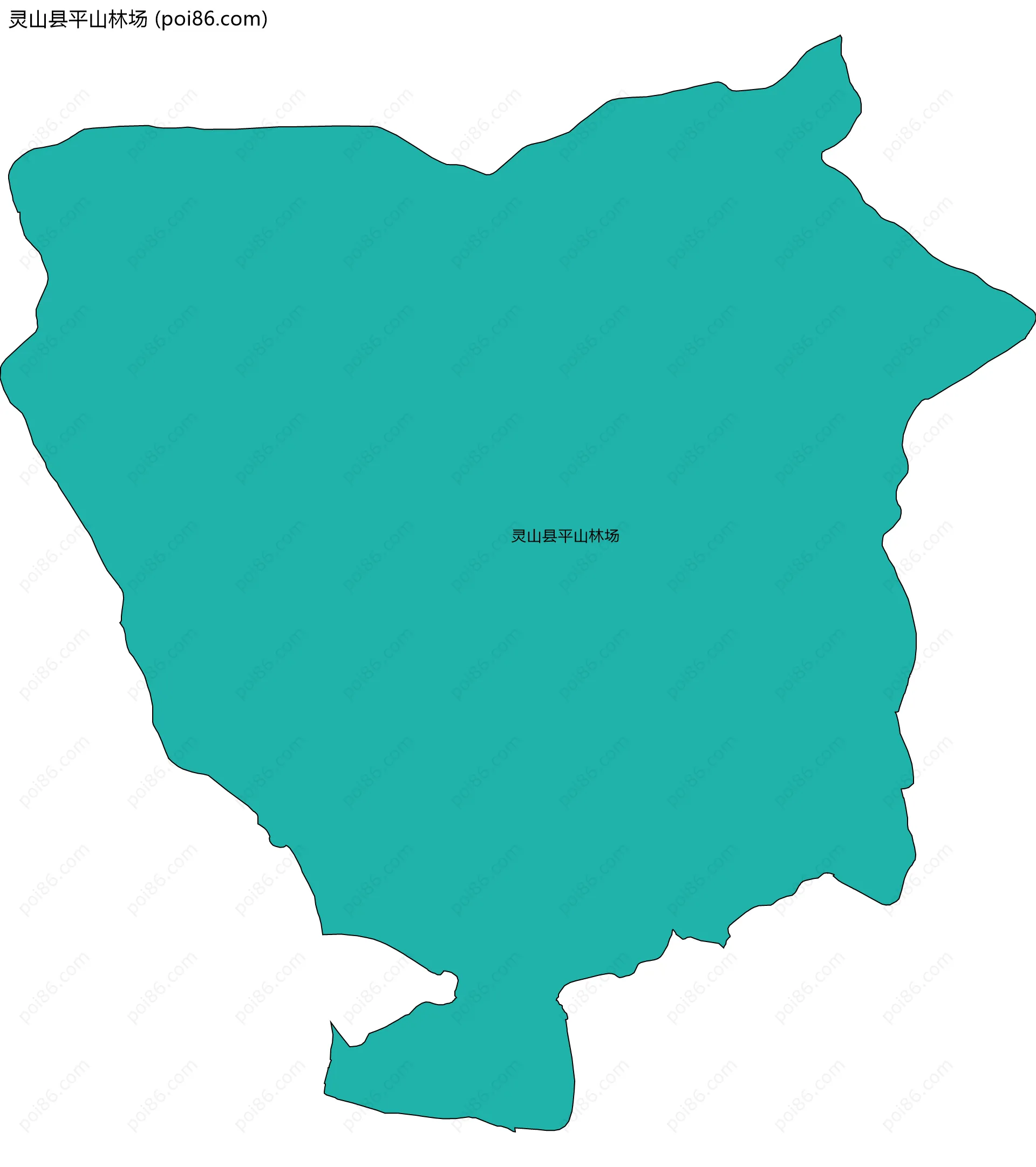 灵山县平山林场边界地图