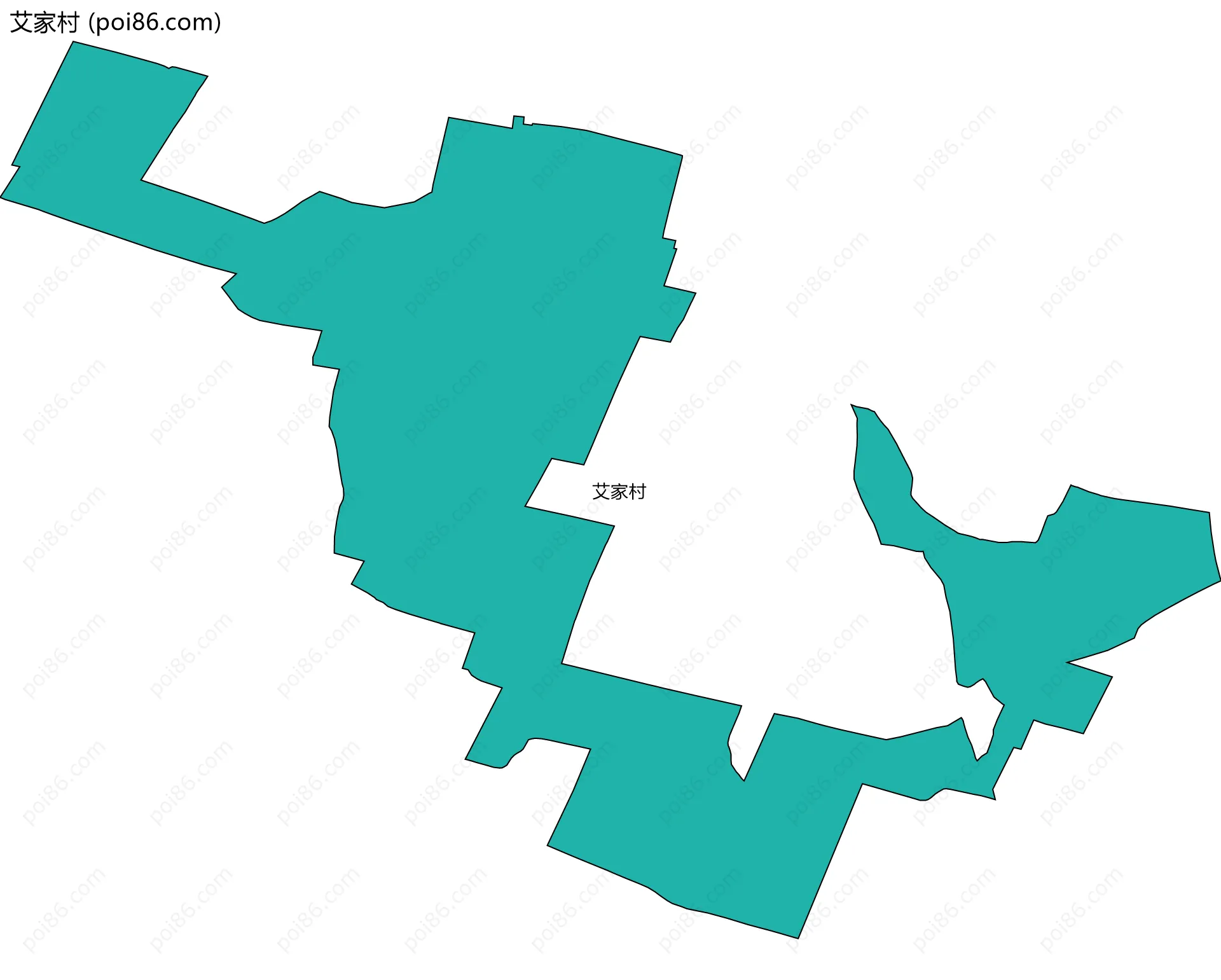 艾家村边界地图