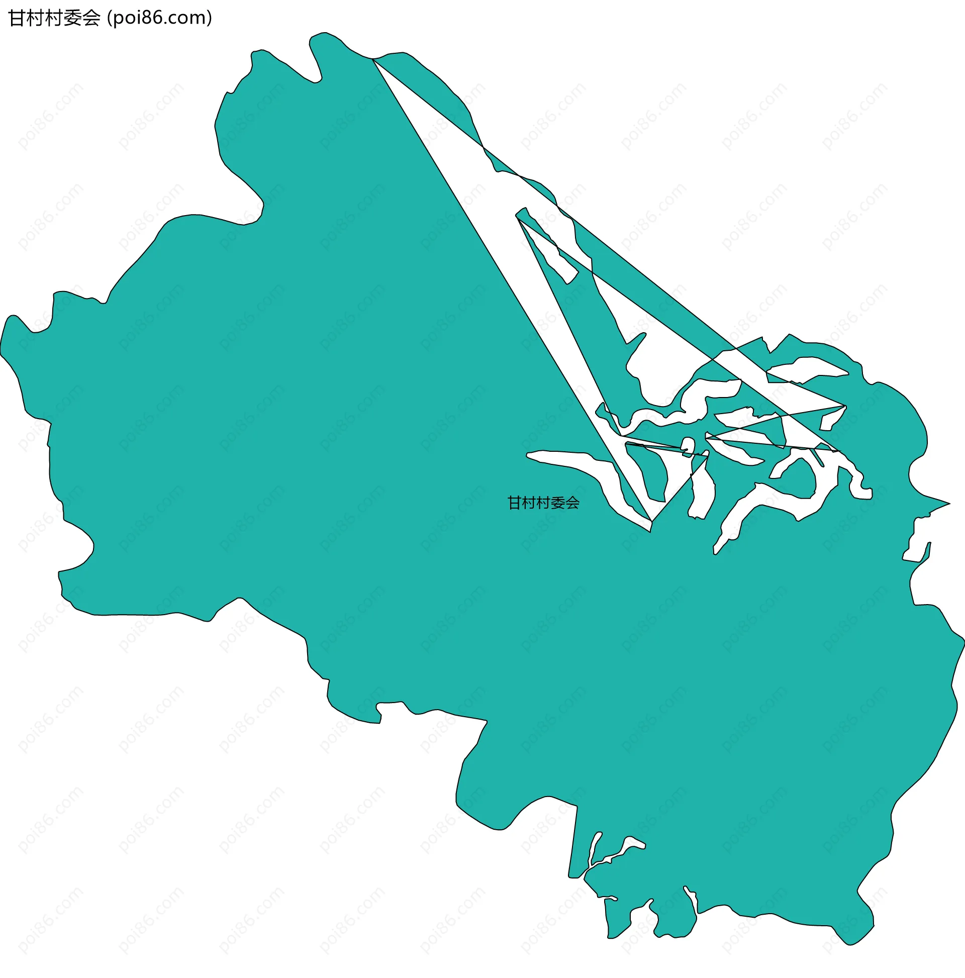 甘村村委会边界地图