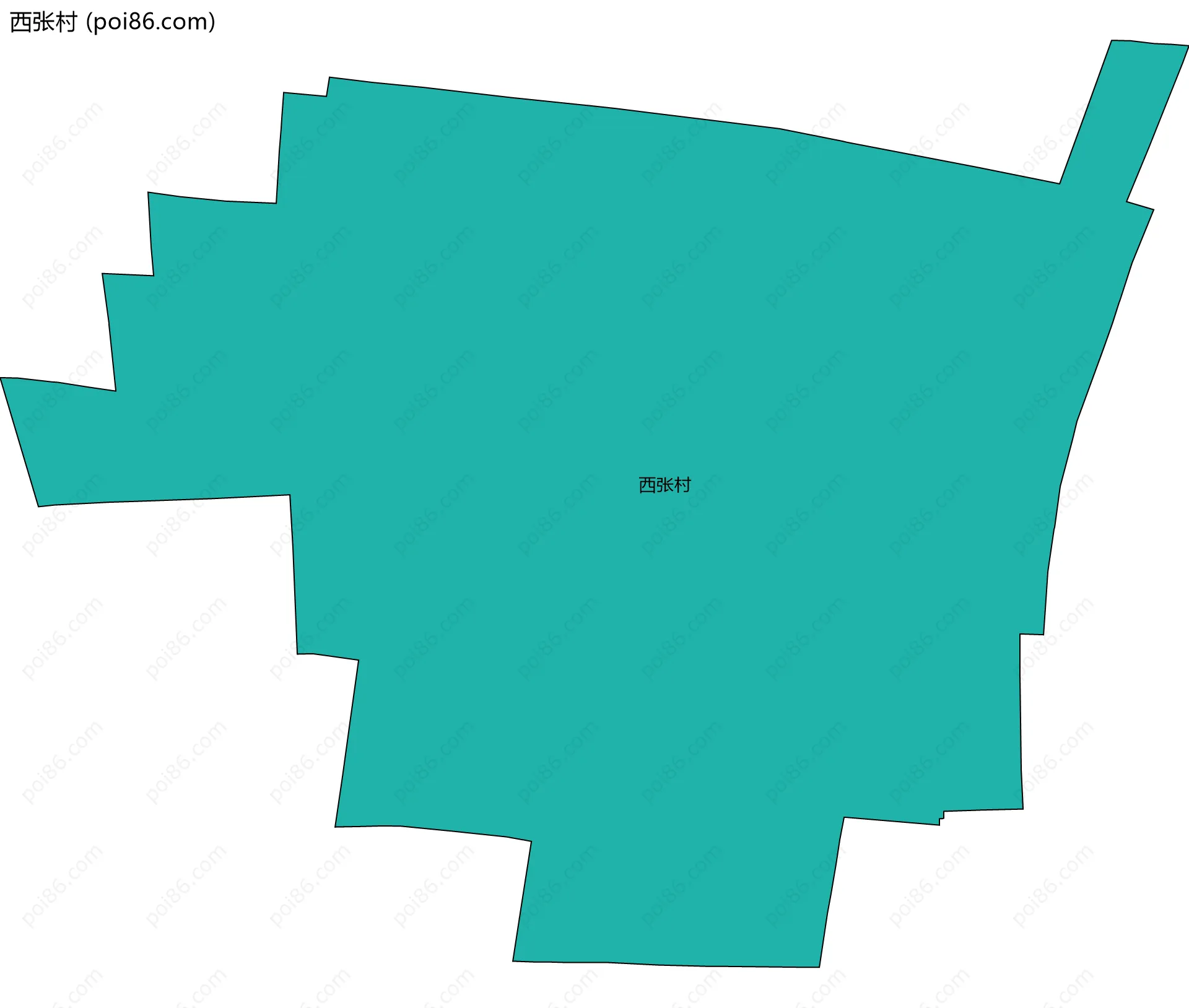 西张村边界地图