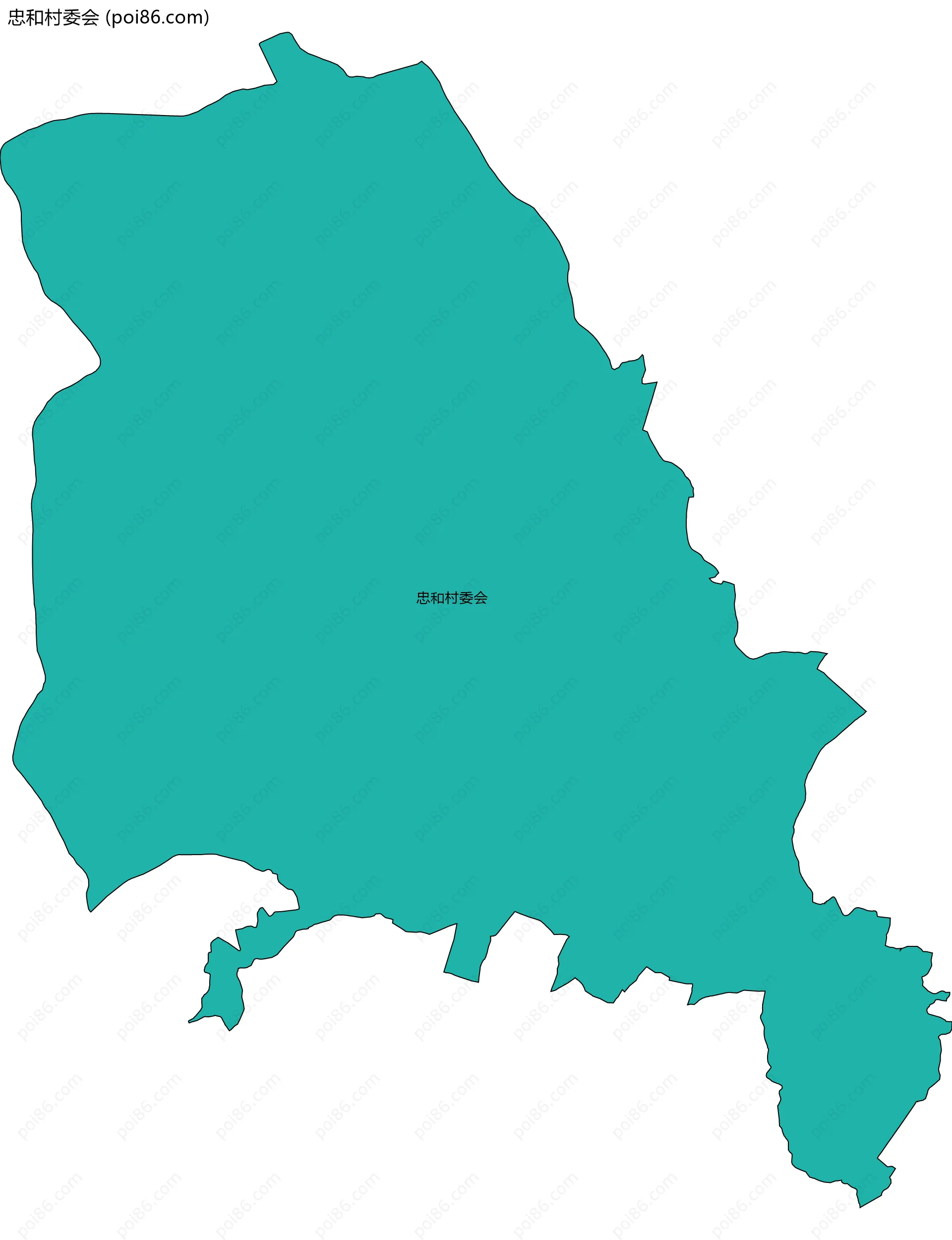 忠和村委会边界地图
