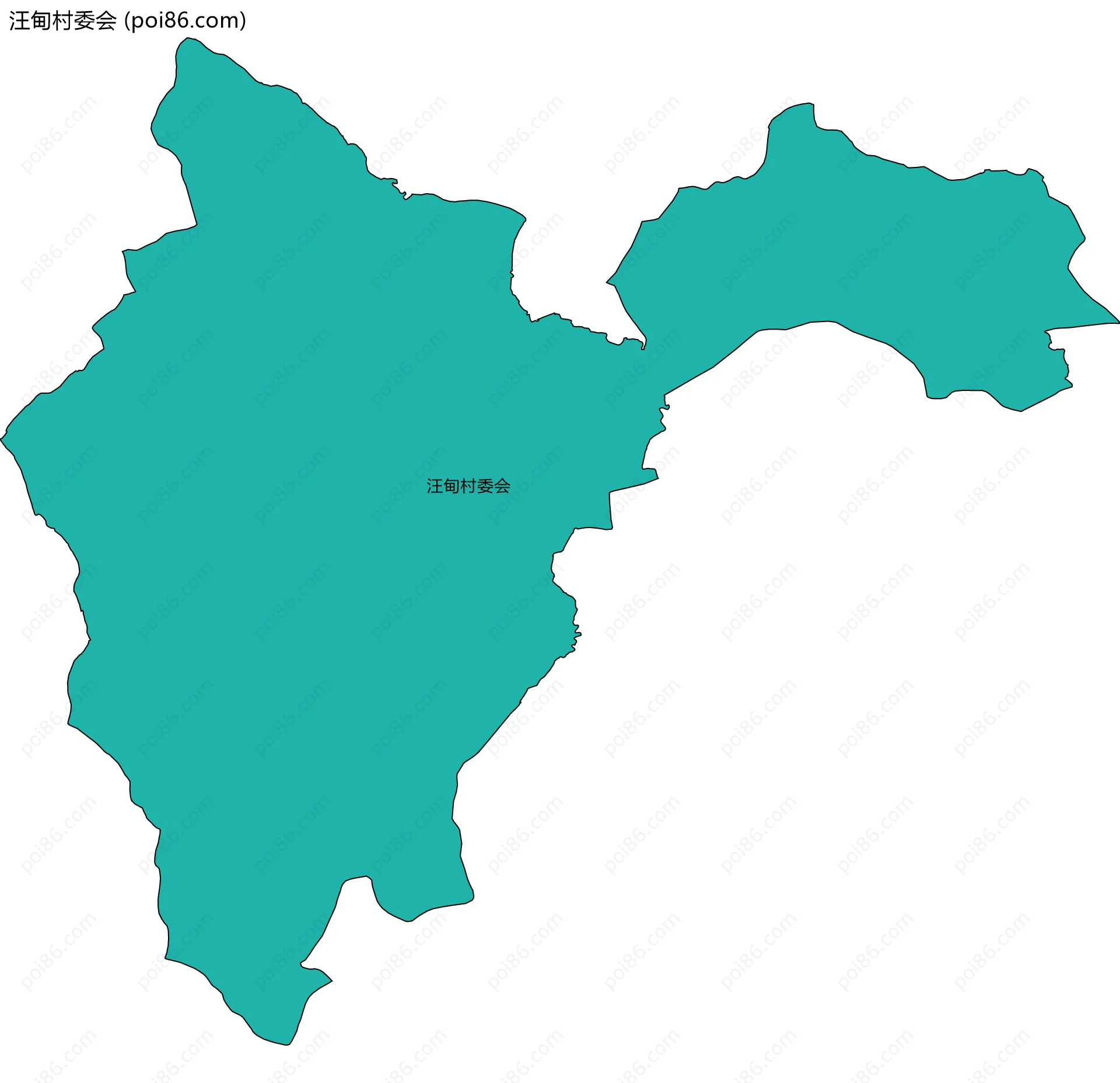 汪甸村委会边界地图