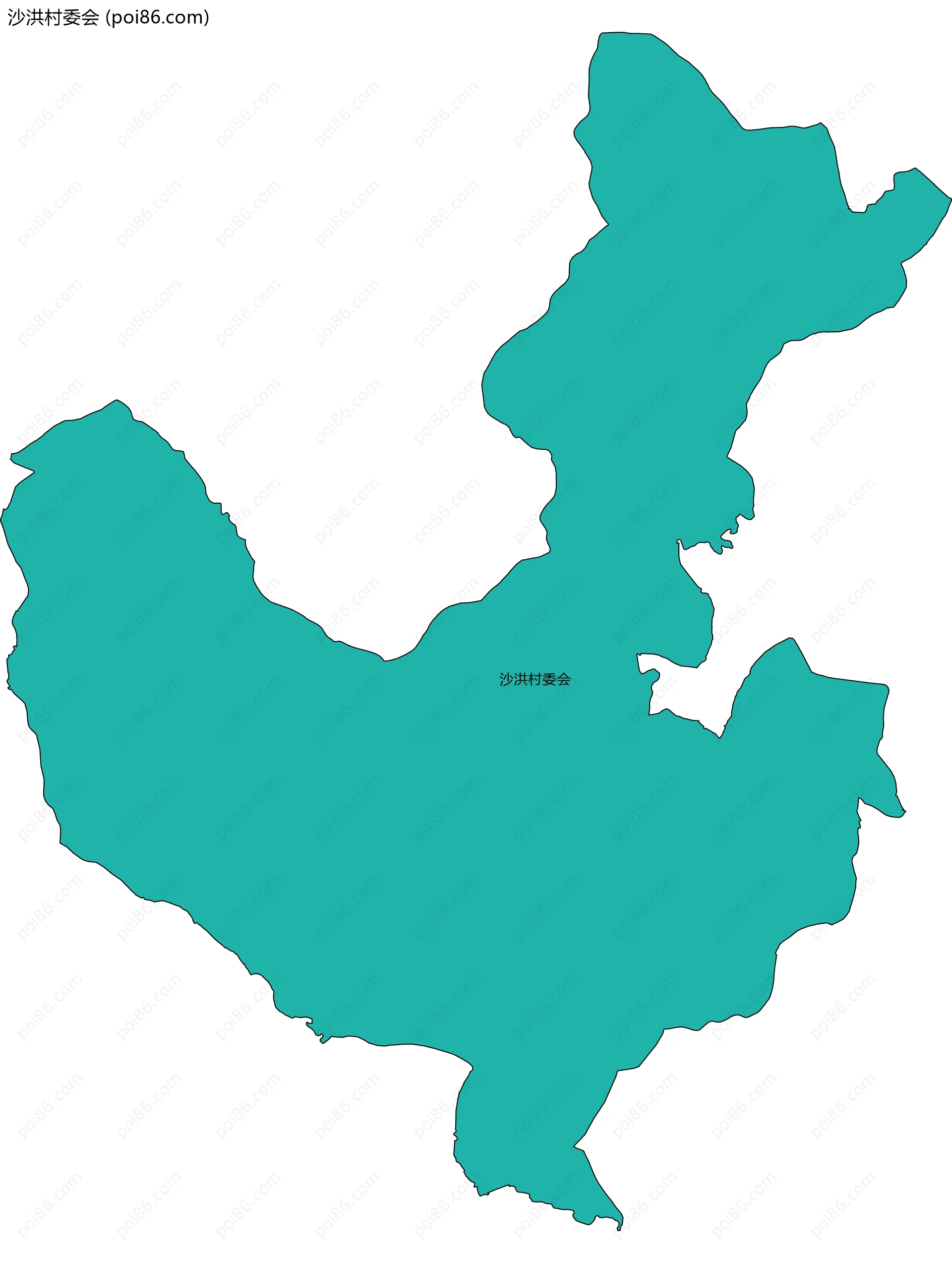 沙洪村委会边界地图